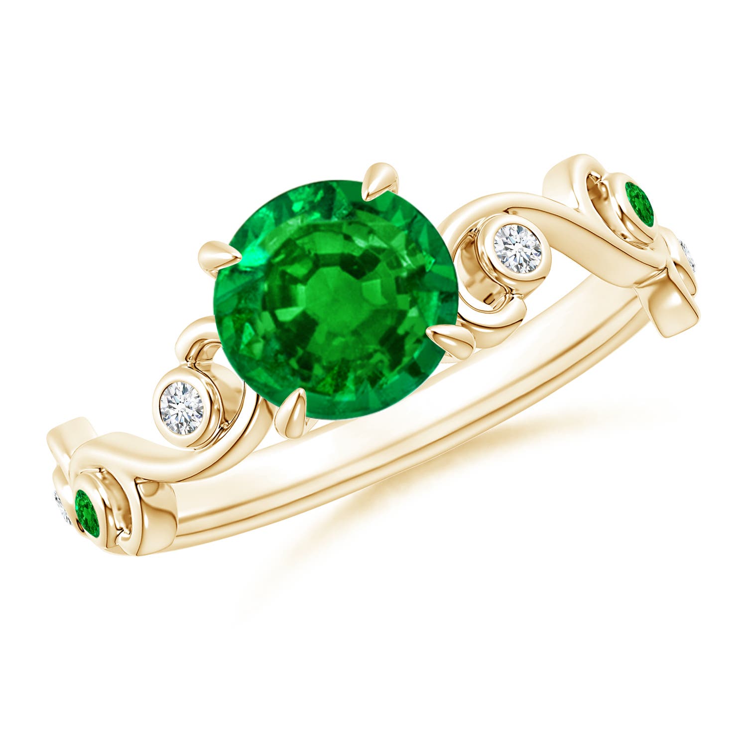 AAAA - Emerald / 1.34 CT / 14 KT Yellow Gold