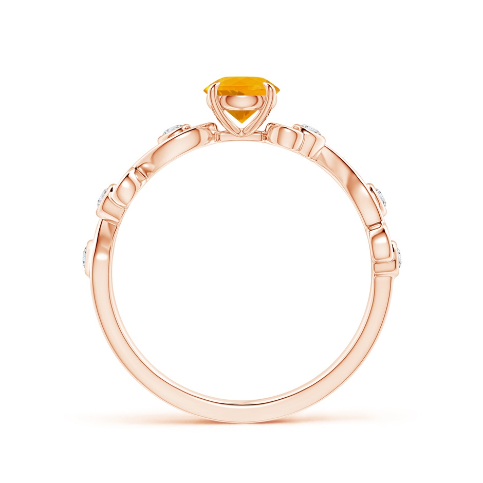 5mm A Fire Opal and Diamond Ivy Scroll Ring in Rose Gold side-1