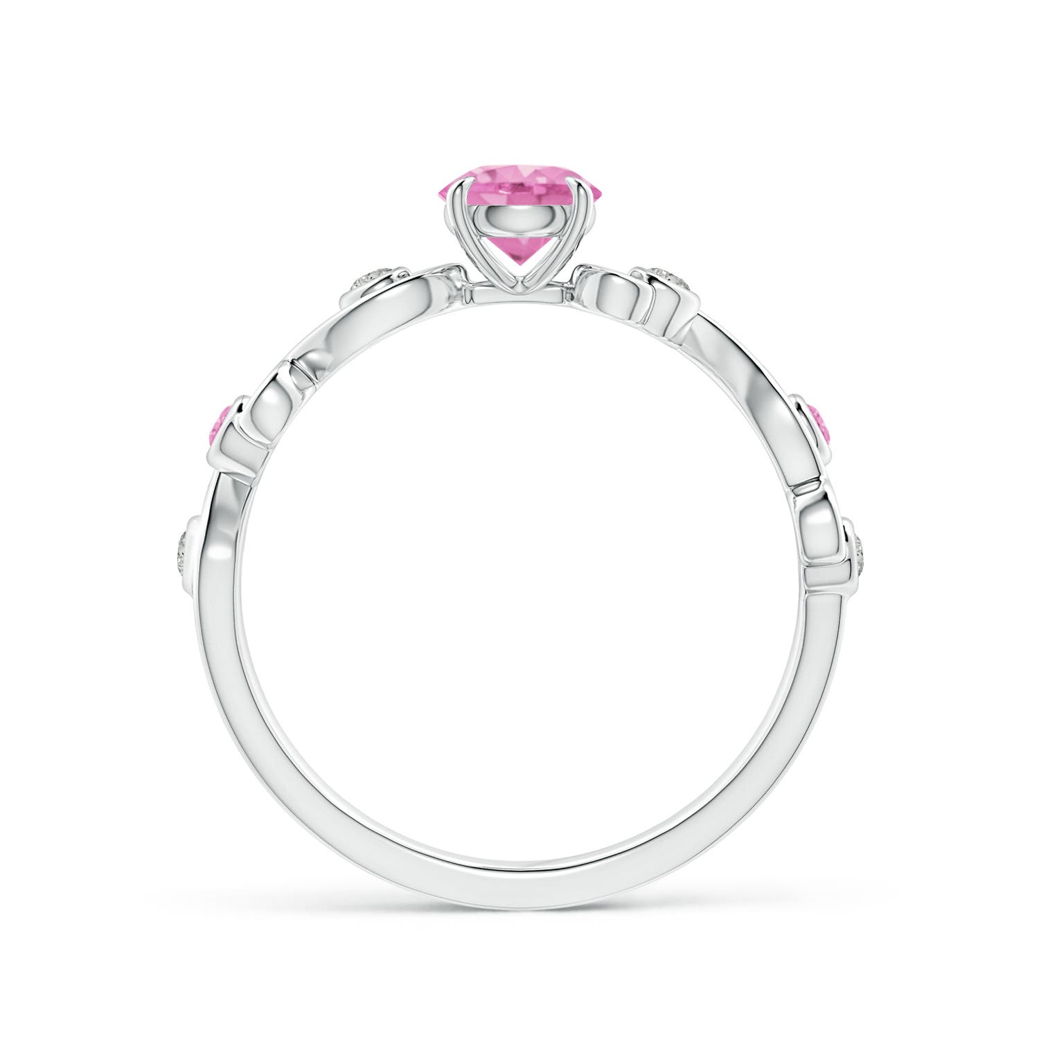 A - Pink Sapphire / 0.74 CT / 14 KT White Gold