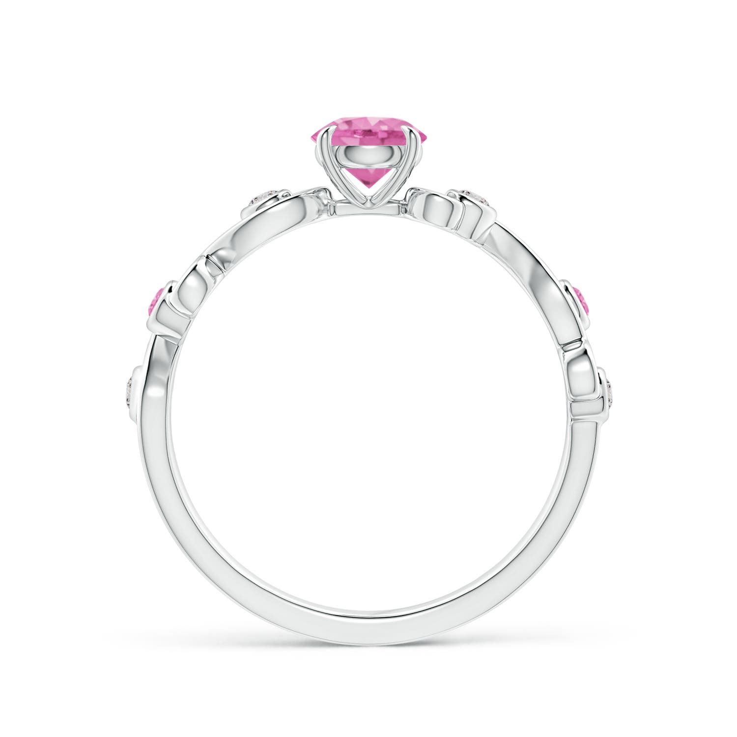 AA - Pink Sapphire / 0.74 CT / 14 KT White Gold