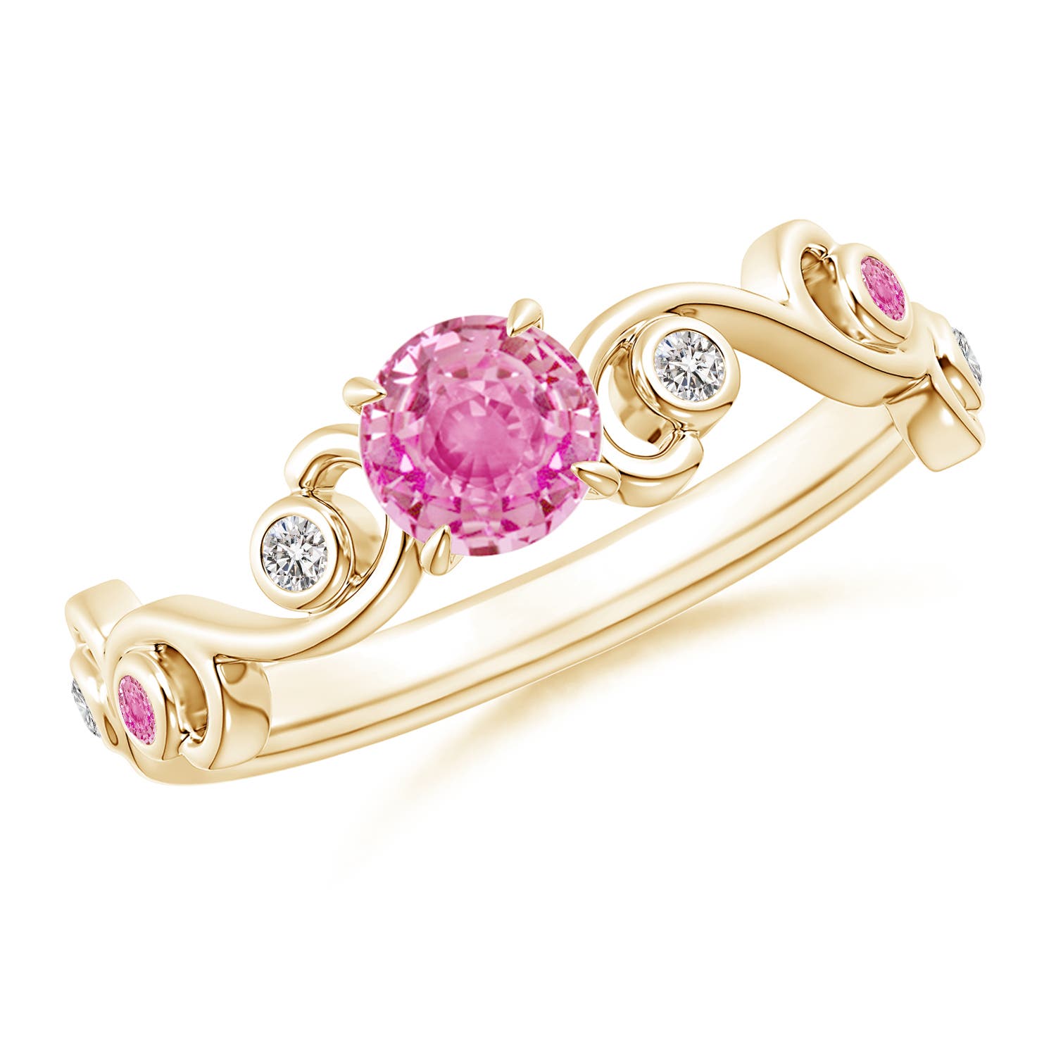 AA - Pink Sapphire / 0.74 CT / 14 KT Yellow Gold