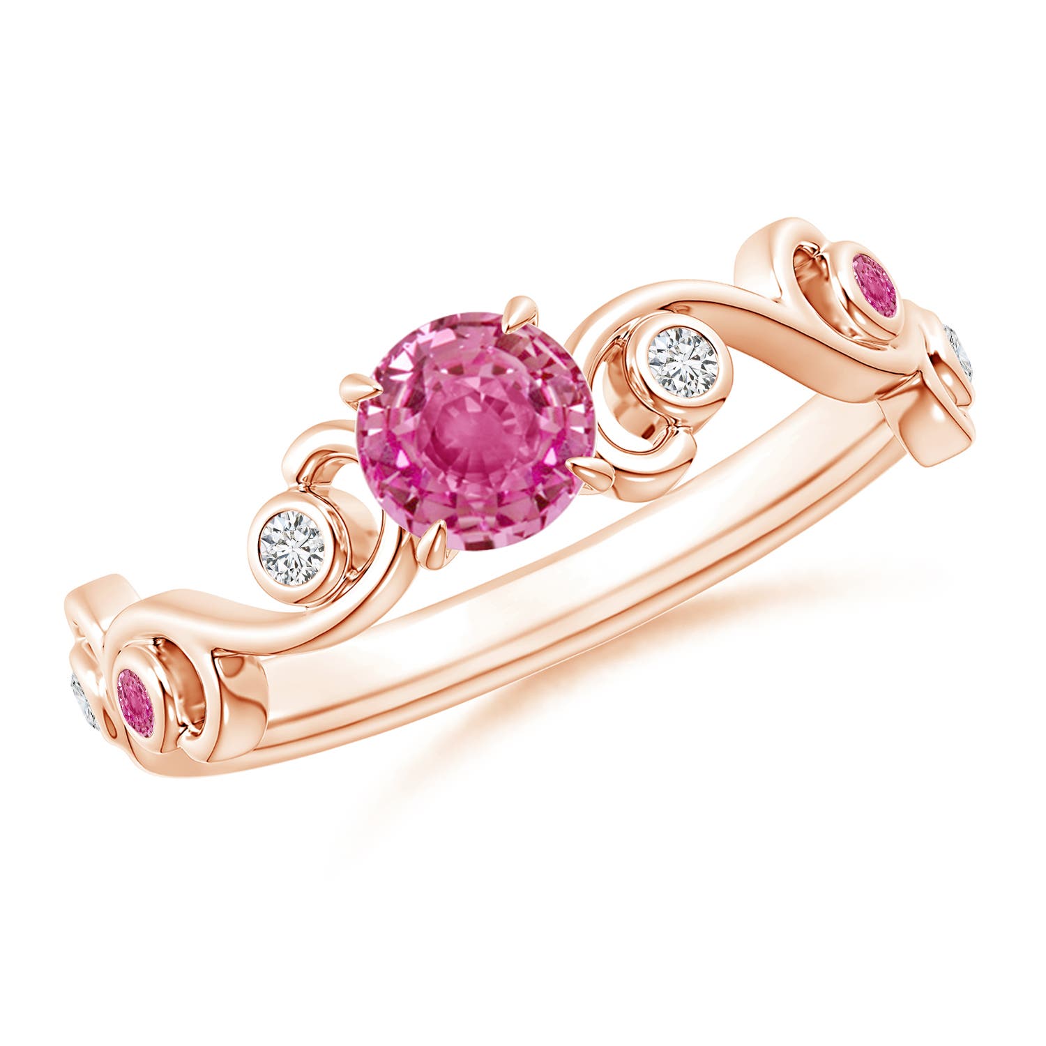 AAA - Pink Sapphire / 0.74 CT / 14 KT Rose Gold