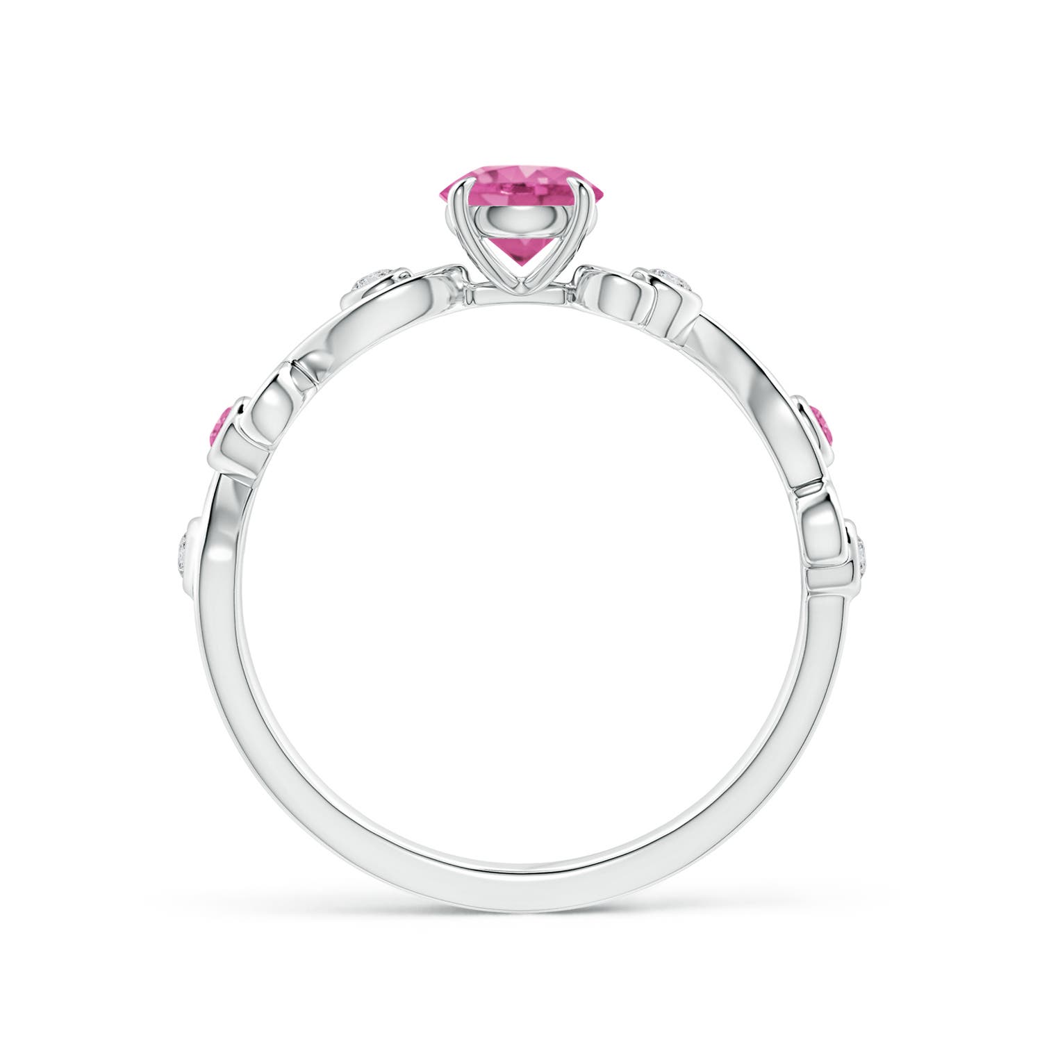 AAA - Pink Sapphire / 0.74 CT / 14 KT White Gold