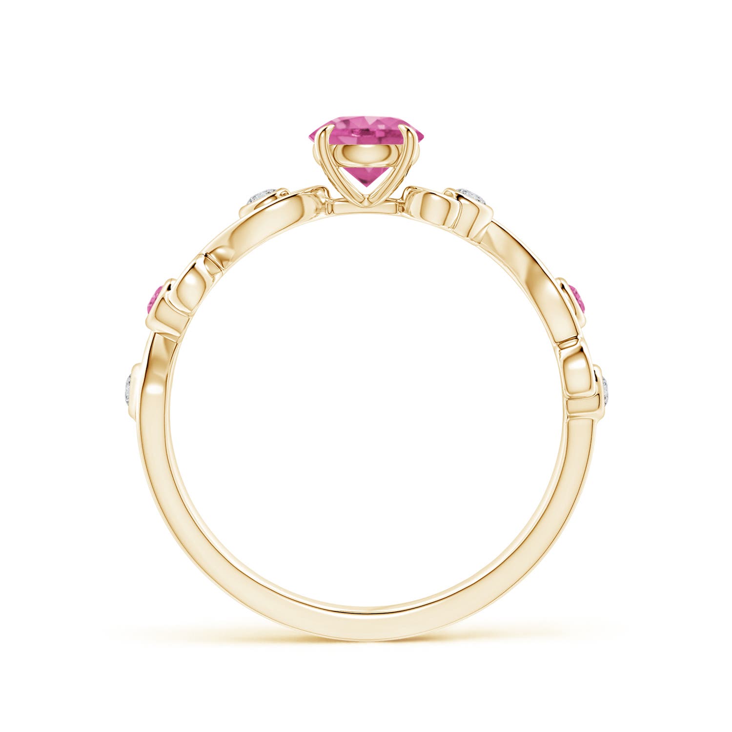 AAA - Pink Sapphire / 0.74 CT / 14 KT Yellow Gold