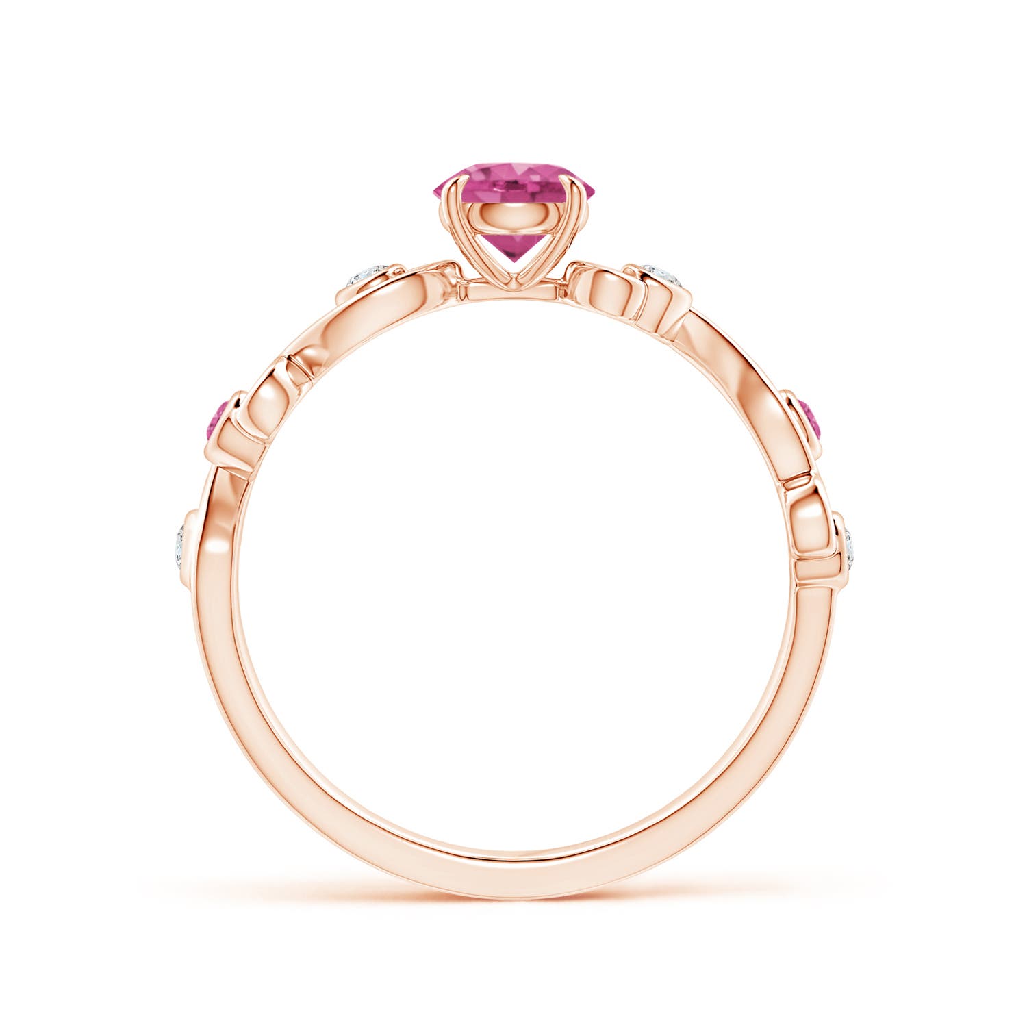 AAAA - Pink Sapphire / 0.74 CT / 14 KT Rose Gold