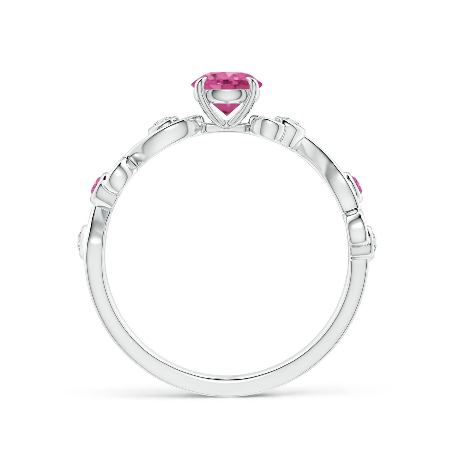 AAAA - Pink Sapphire / 0.74 CT / 14 KT White Gold