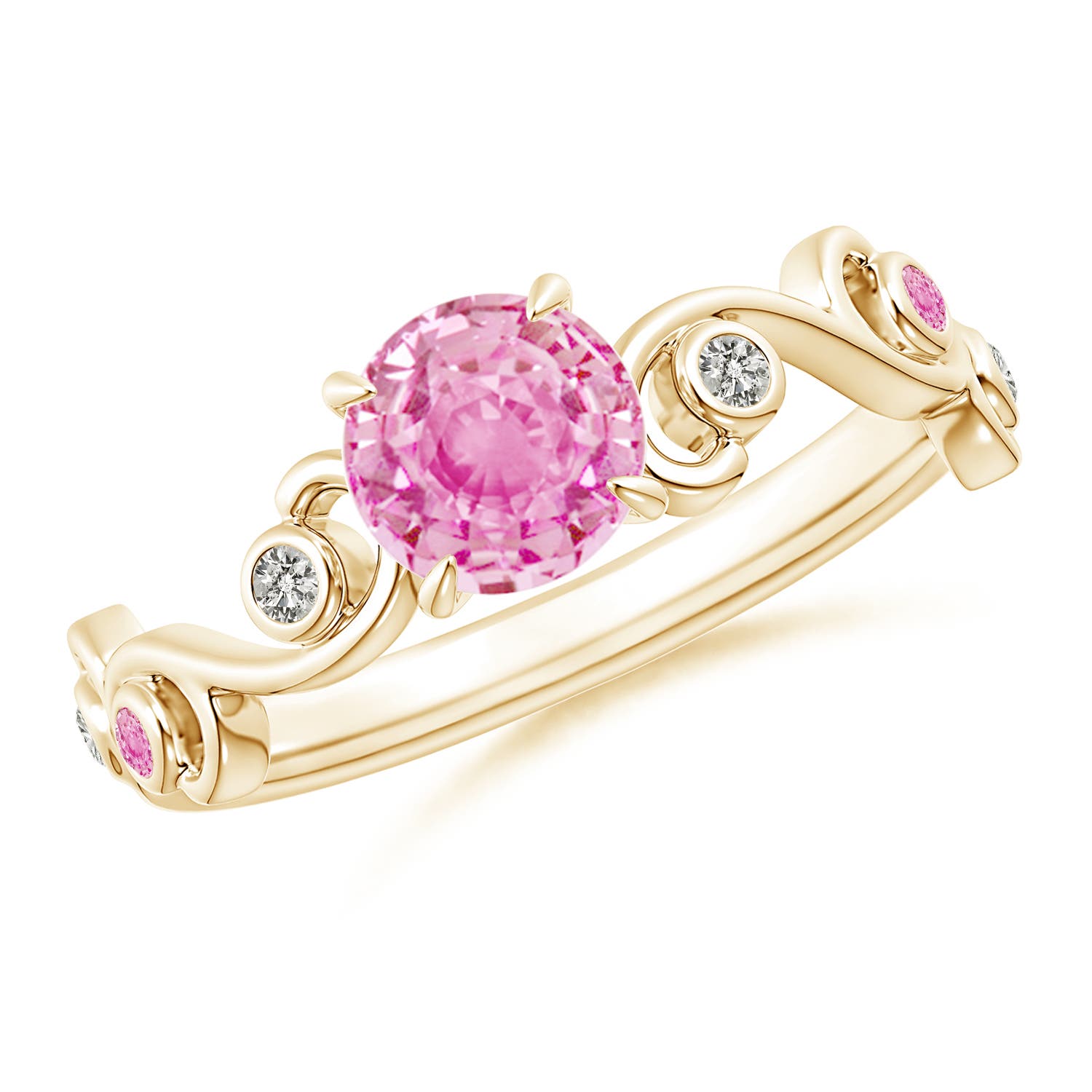 A - Pink Sapphire / 1.14 CT / 14 KT Yellow Gold