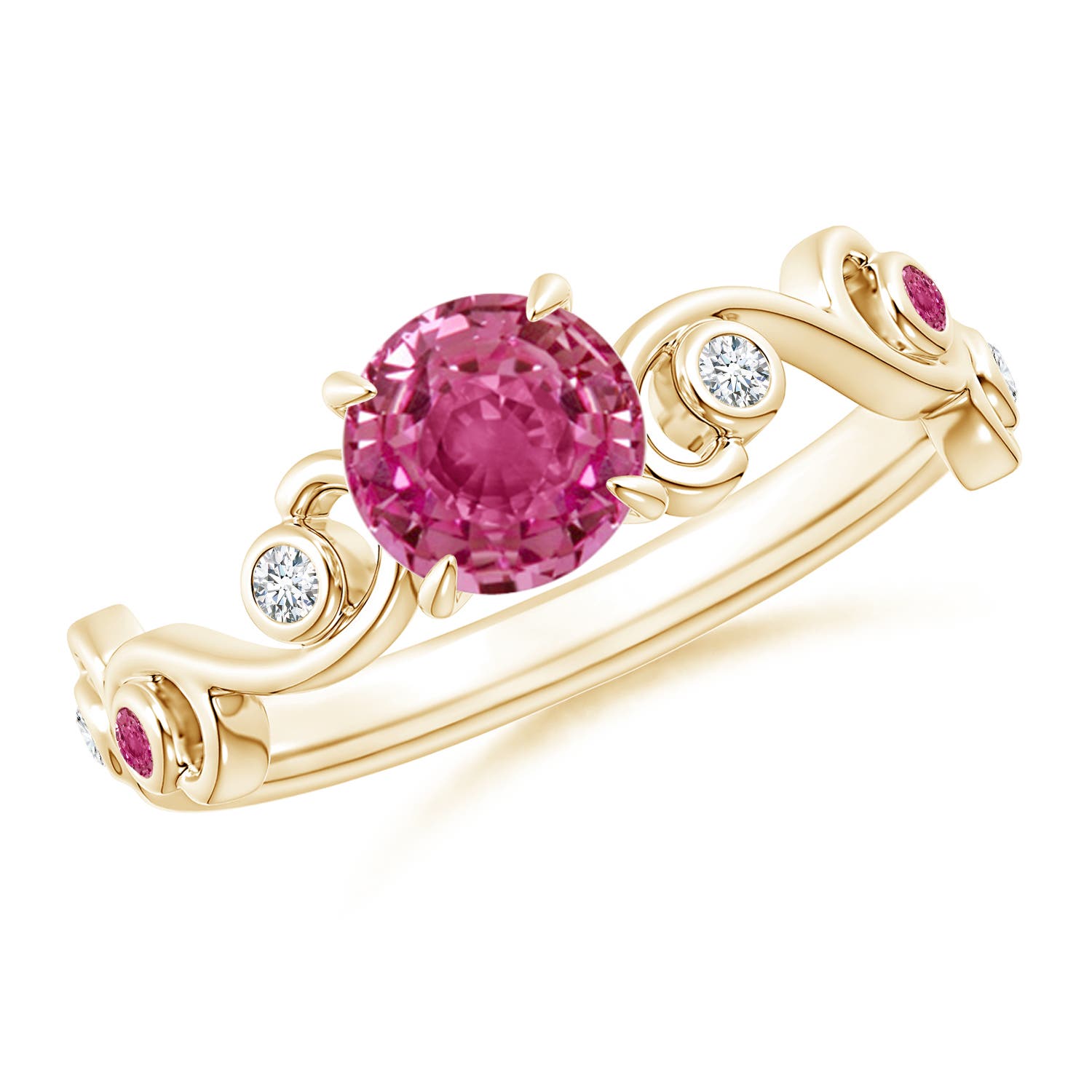 AAAA - Pink Sapphire / 1.14 CT / 14 KT Yellow Gold