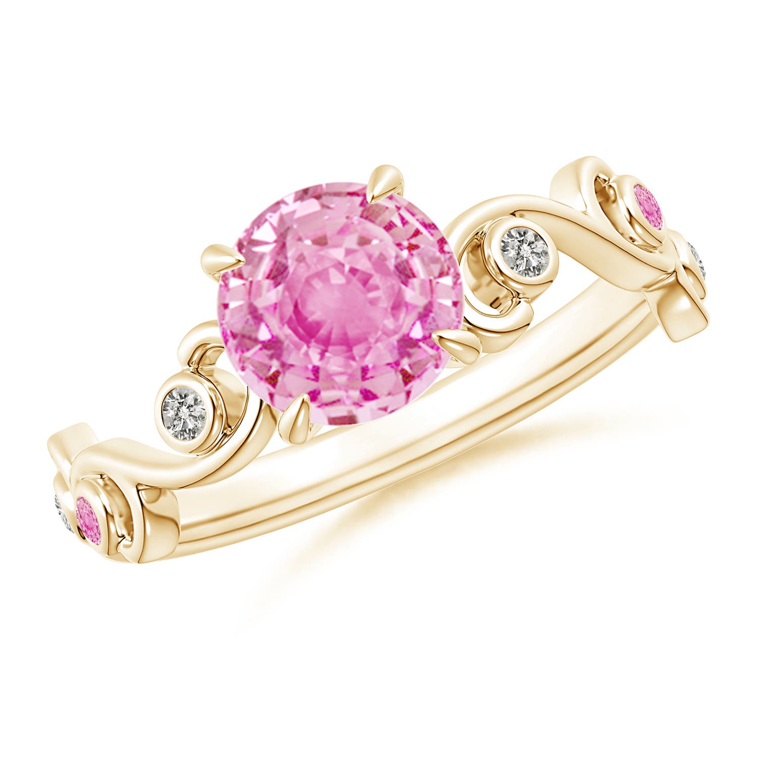 A - Pink Sapphire / 1.74 CT / 14 KT Yellow Gold