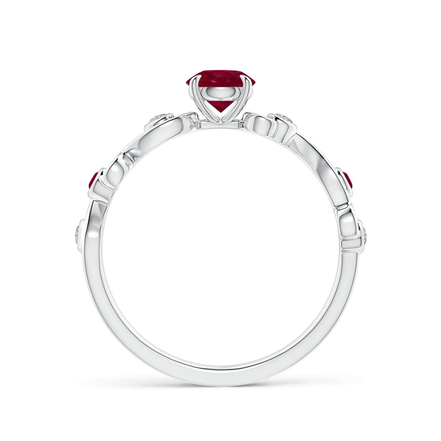 A - Ruby / 0.75 CT / 14 KT White Gold