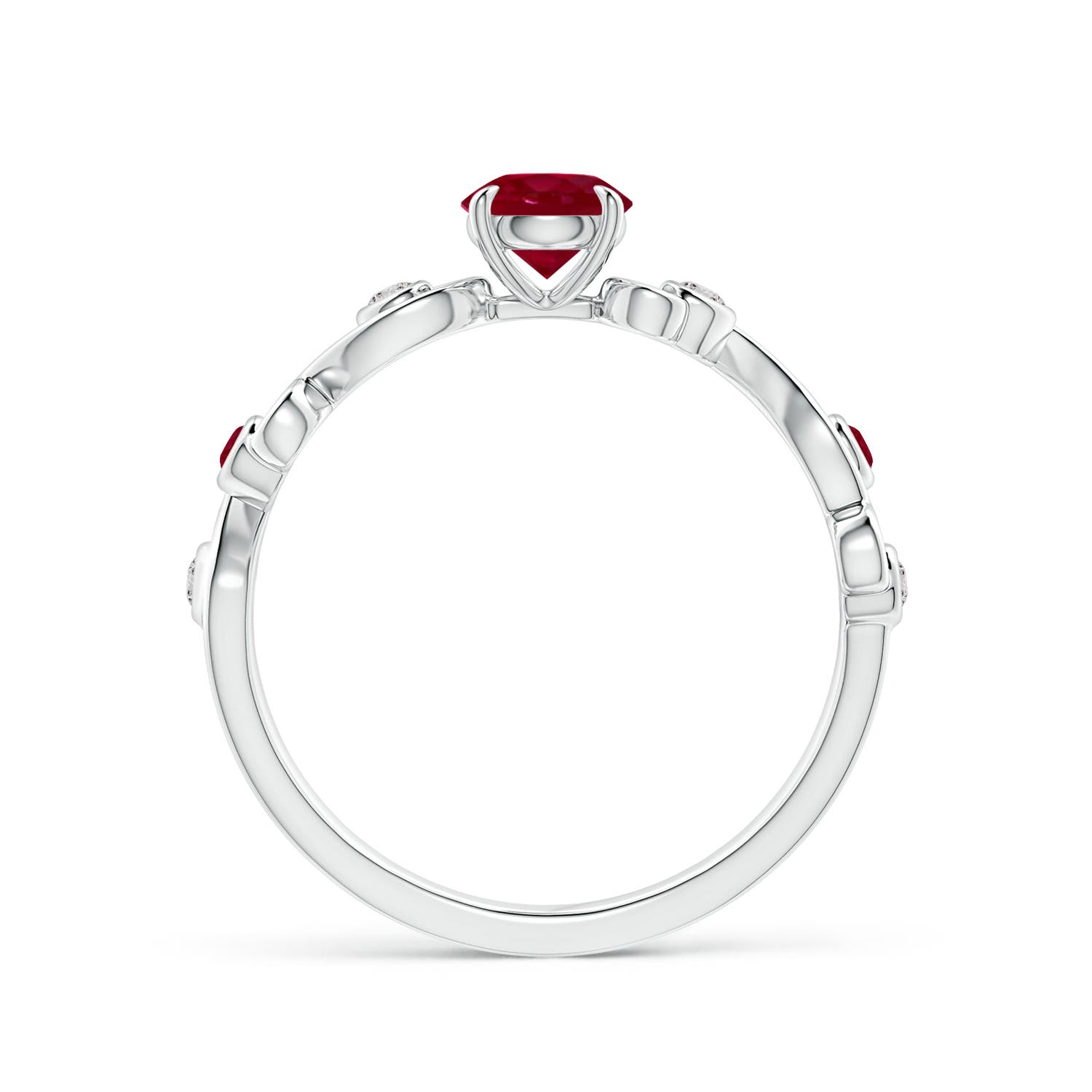 AA - Ruby / 0.75 CT / 14 KT White Gold