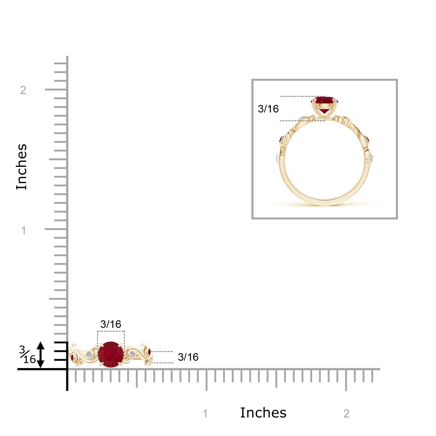 AA - Ruby / 0.75 CT / 14 KT Yellow Gold