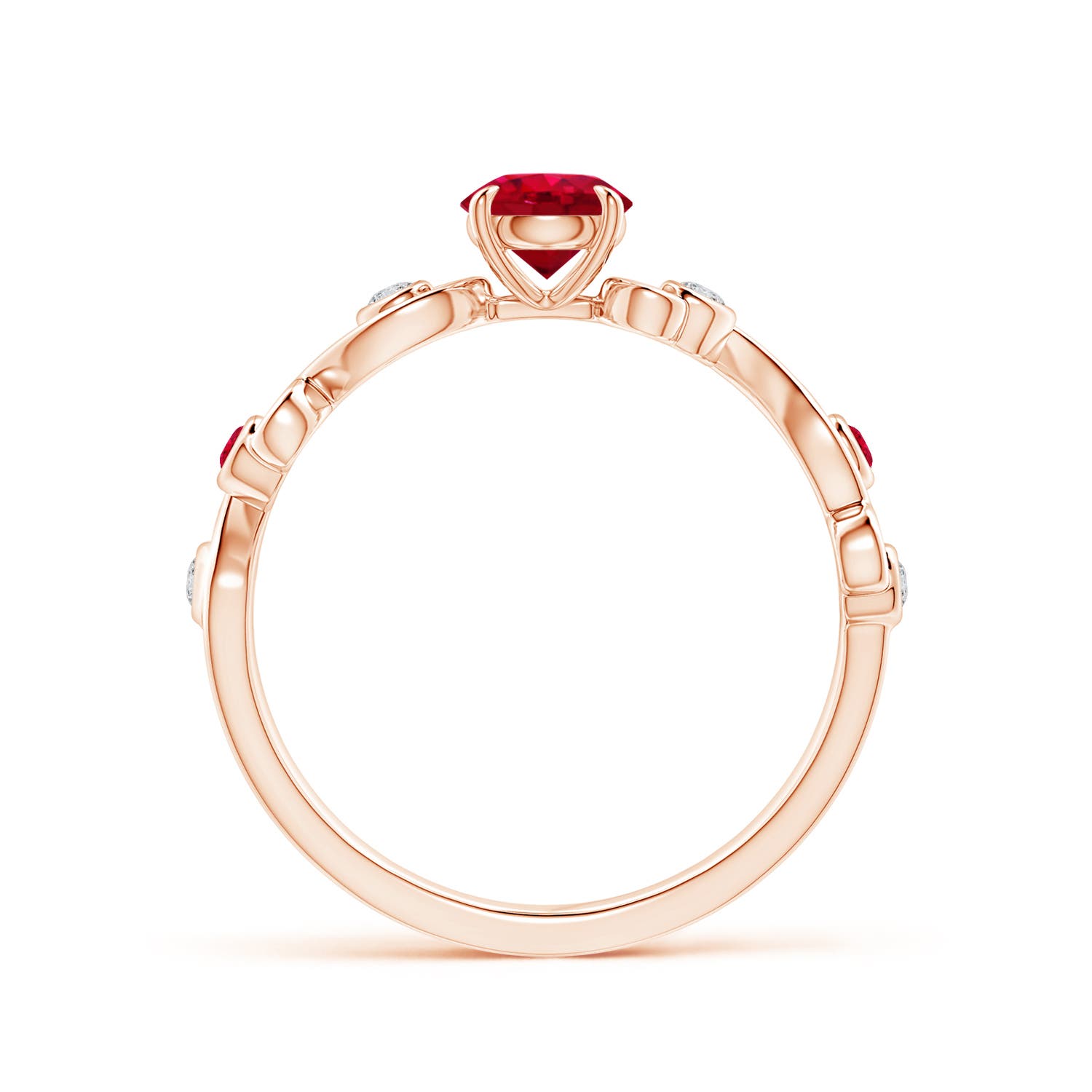 AAA - Ruby / 0.75 CT / 14 KT Rose Gold