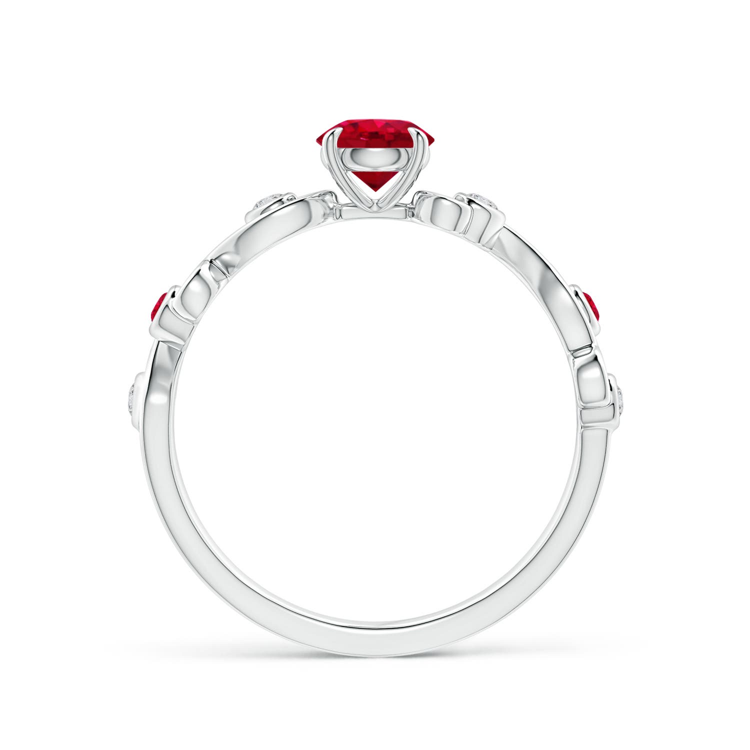 AAA - Ruby / 0.75 CT / 14 KT White Gold