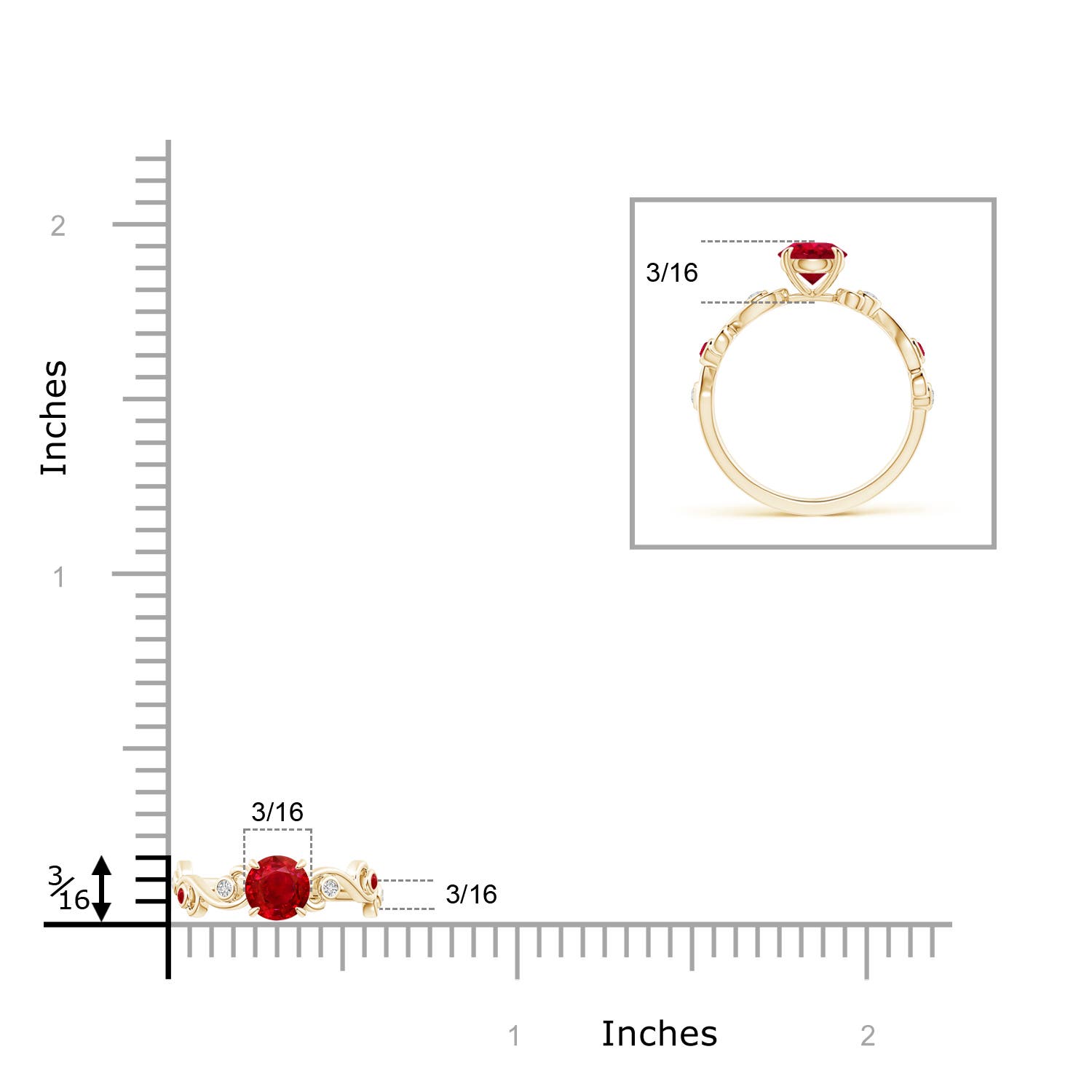 AAA - Ruby / 0.75 CT / 14 KT Yellow Gold