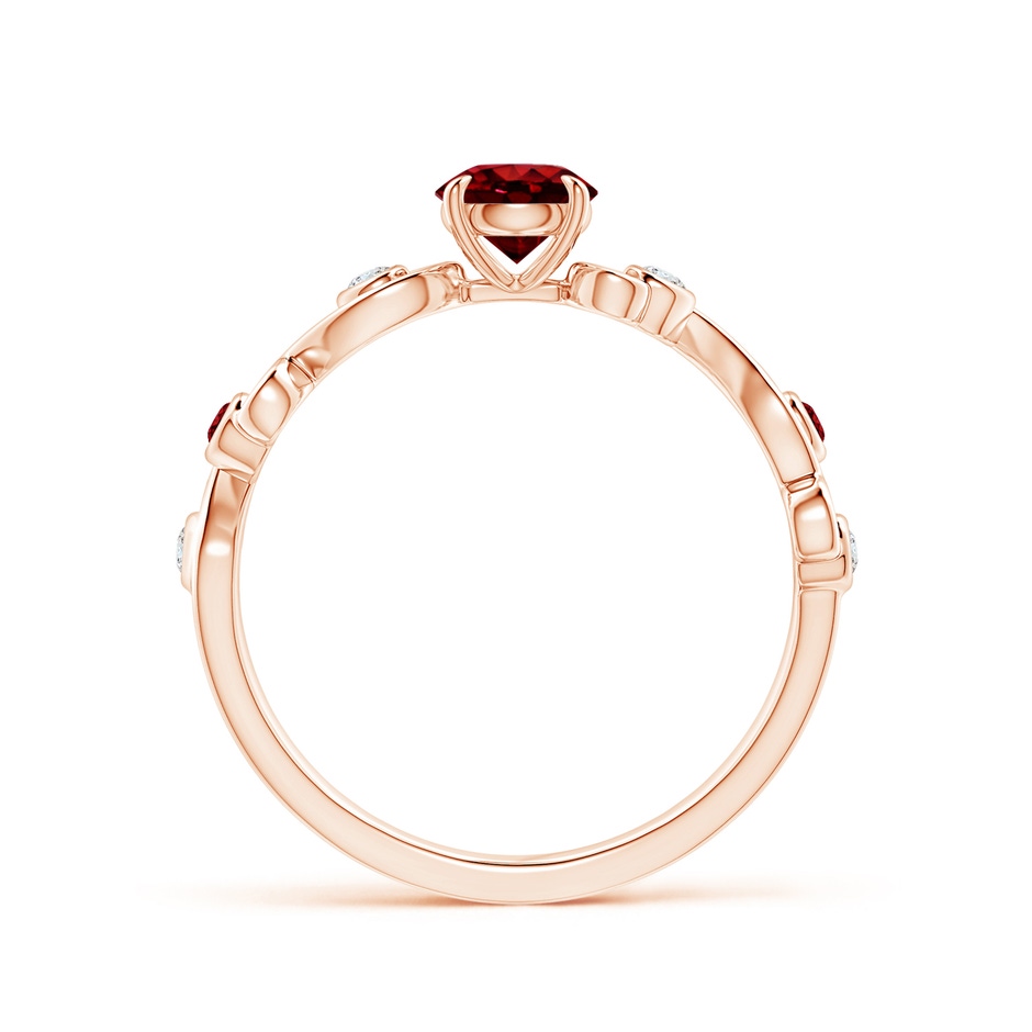 5mm AAAA Ruby and Diamond Ivy Scroll Ring in Rose Gold product image