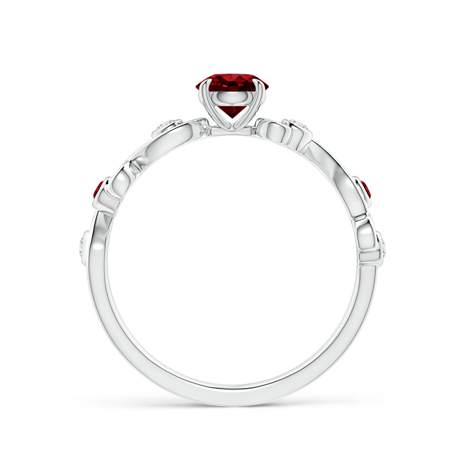 AAAA - Ruby / 0.75 CT / 14 KT White Gold