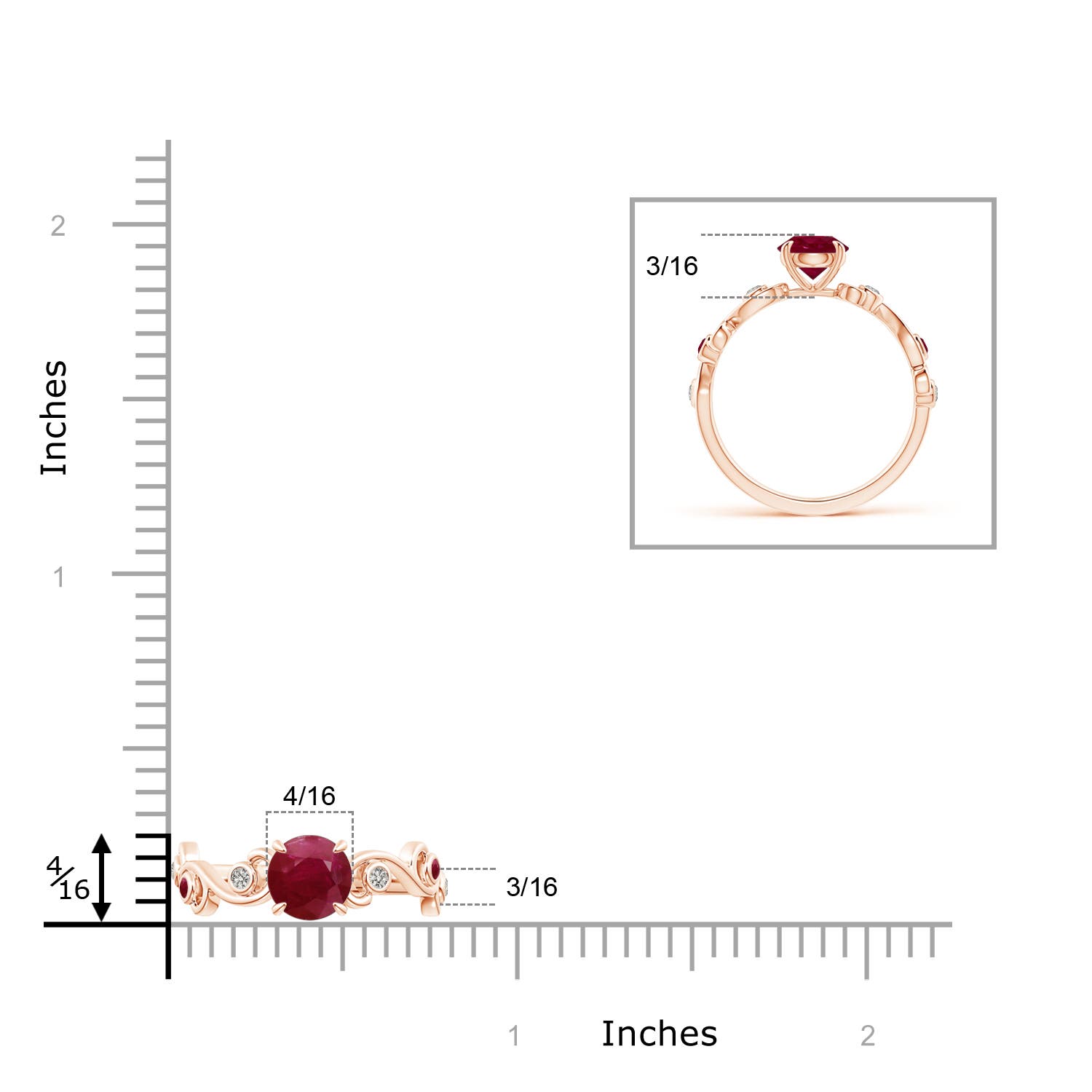 A - Ruby / 1.15 CT / 14 KT Rose Gold