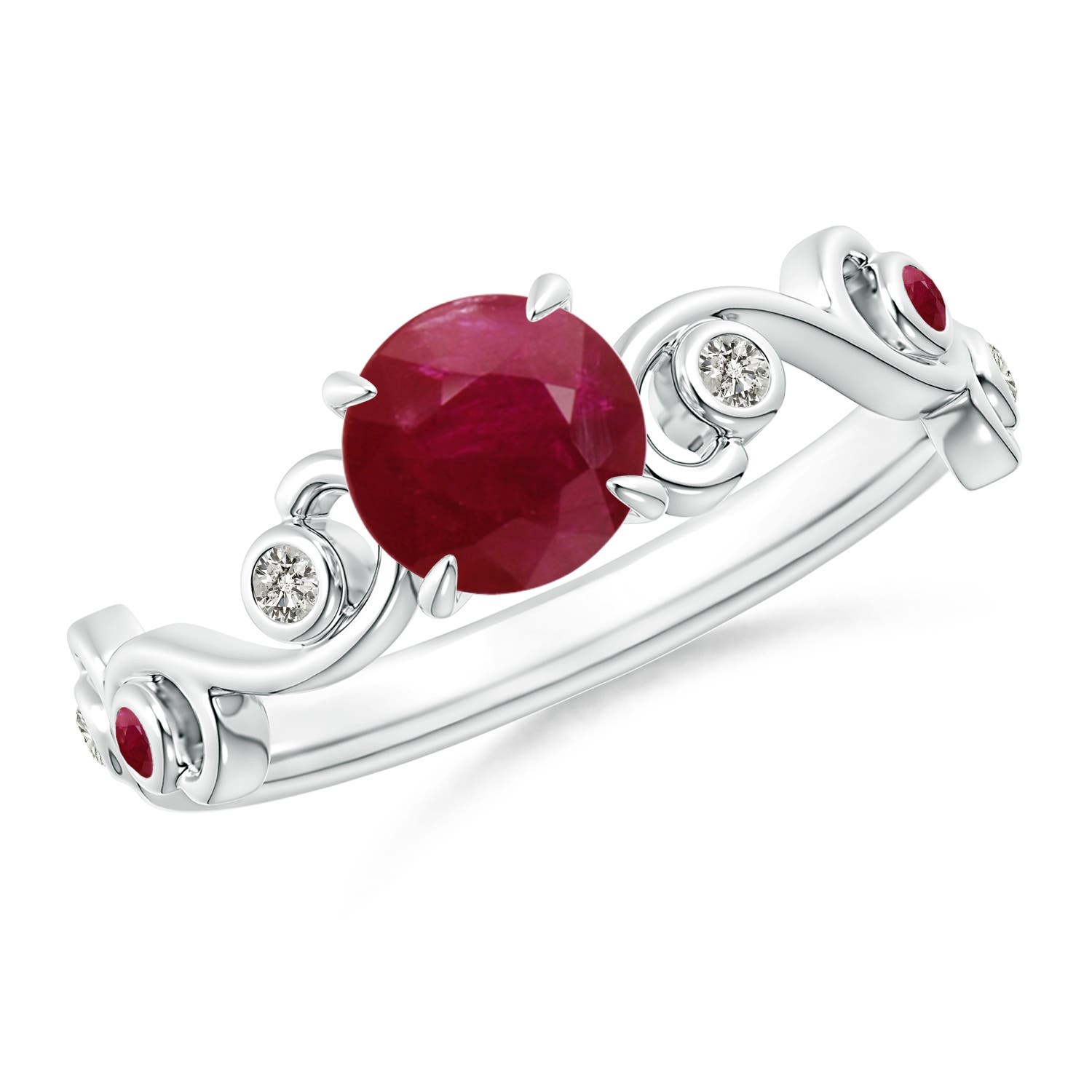 A - Ruby / 1.15 CT / 14 KT White Gold