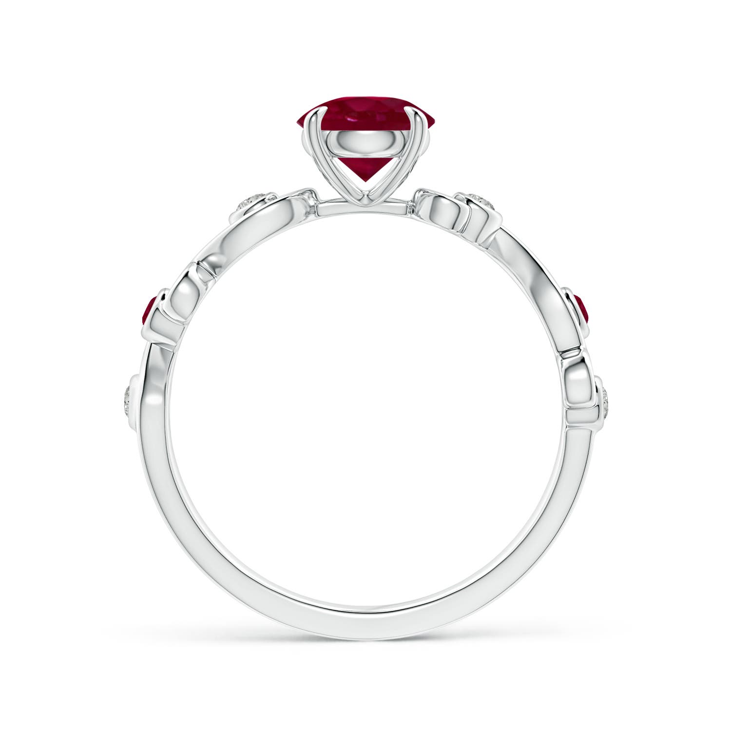 A - Ruby / 1.15 CT / 14 KT White Gold