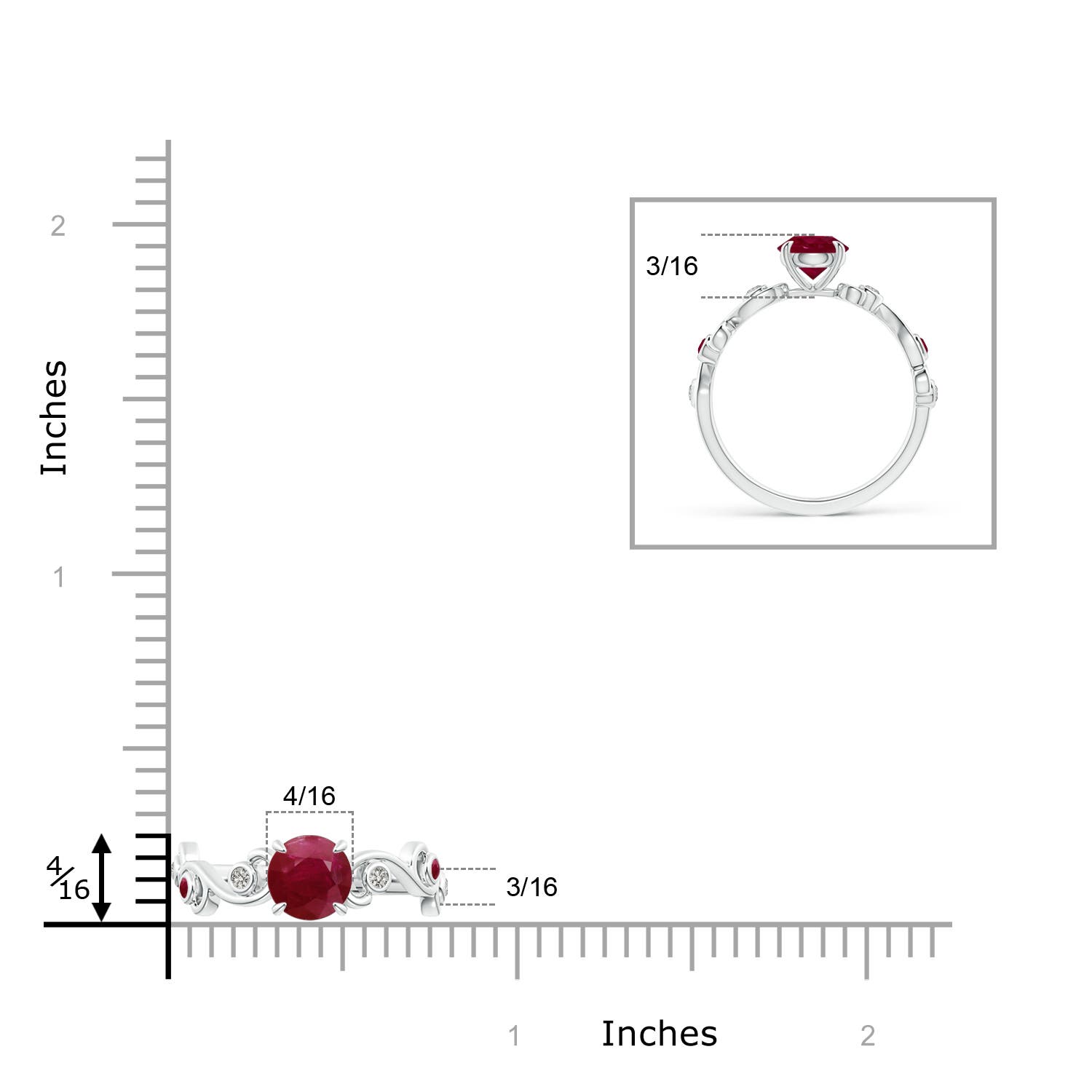 A - Ruby / 1.15 CT / 14 KT White Gold