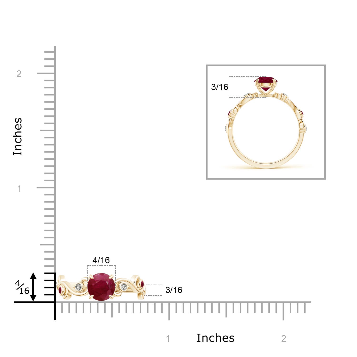 A - Ruby / 1.15 CT / 14 KT Yellow Gold