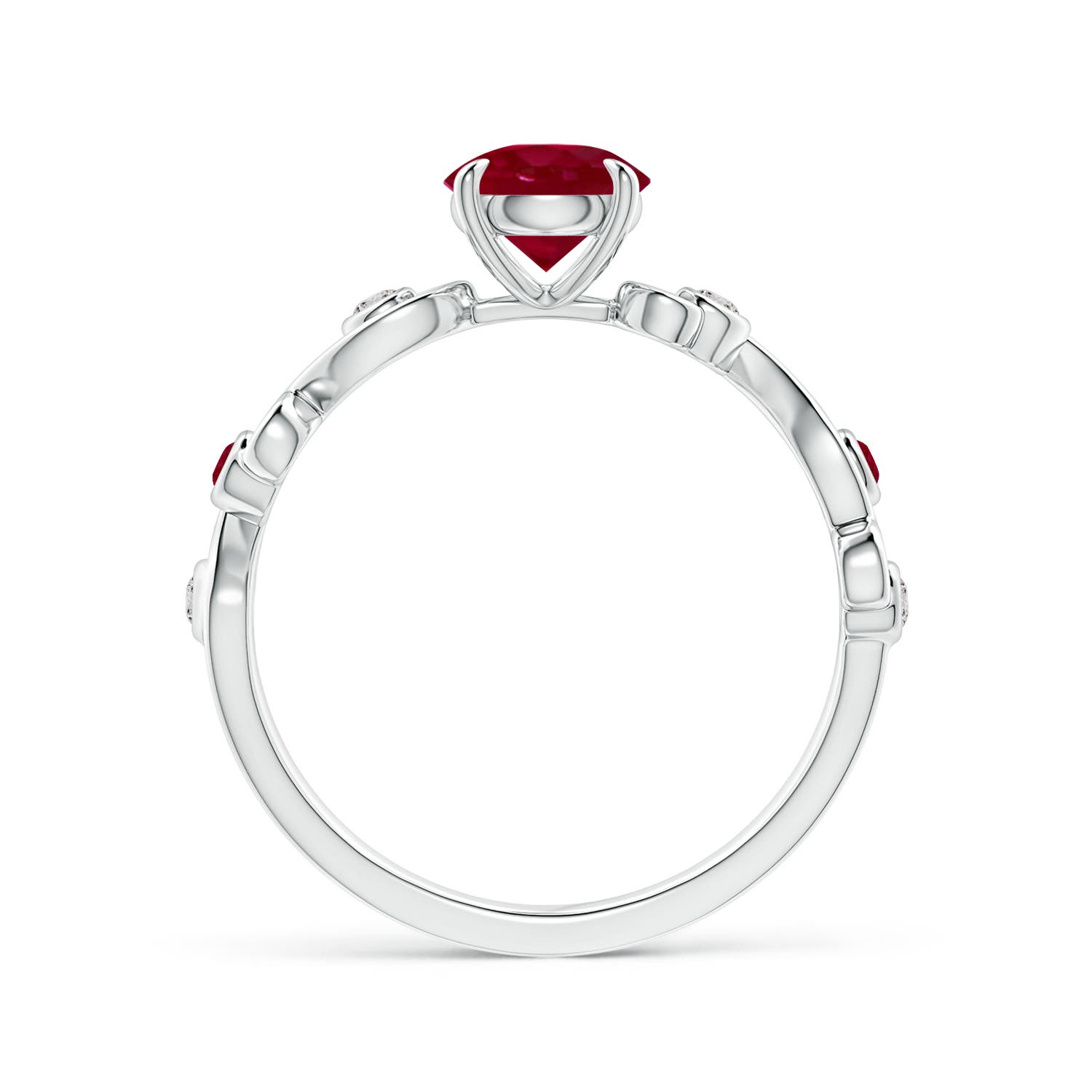 AA - Ruby / 1.15 CT / 14 KT White Gold