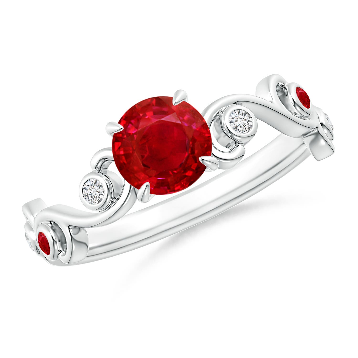 AAA - Ruby / 1.15 CT / 14 KT White Gold