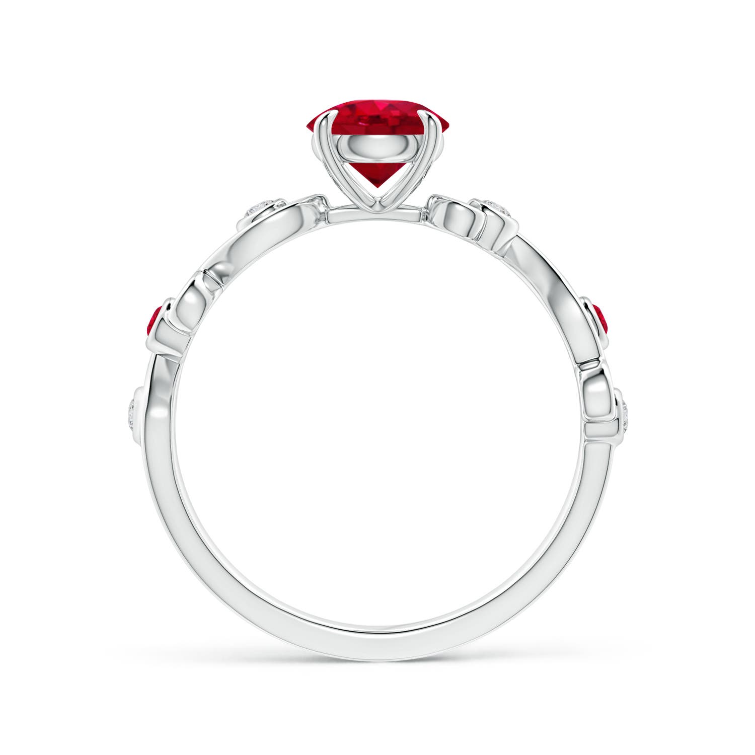 AAA - Ruby / 1.15 CT / 14 KT White Gold