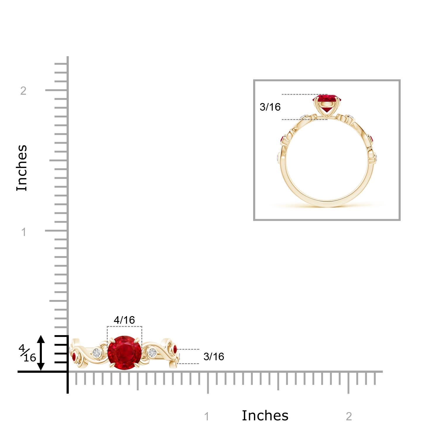 AAA - Ruby / 1.15 CT / 14 KT Yellow Gold