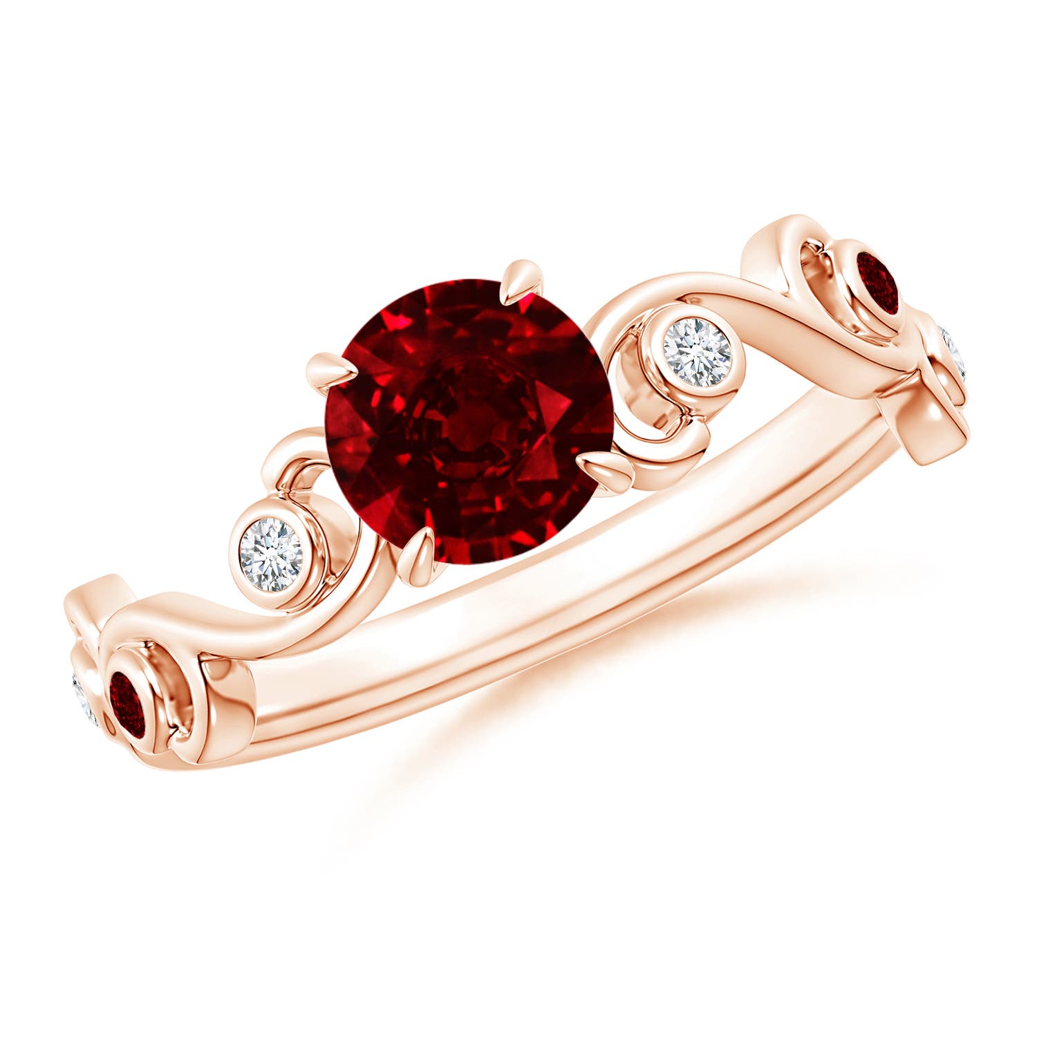 AAAA - Ruby / 1.15 CT / 14 KT Rose Gold