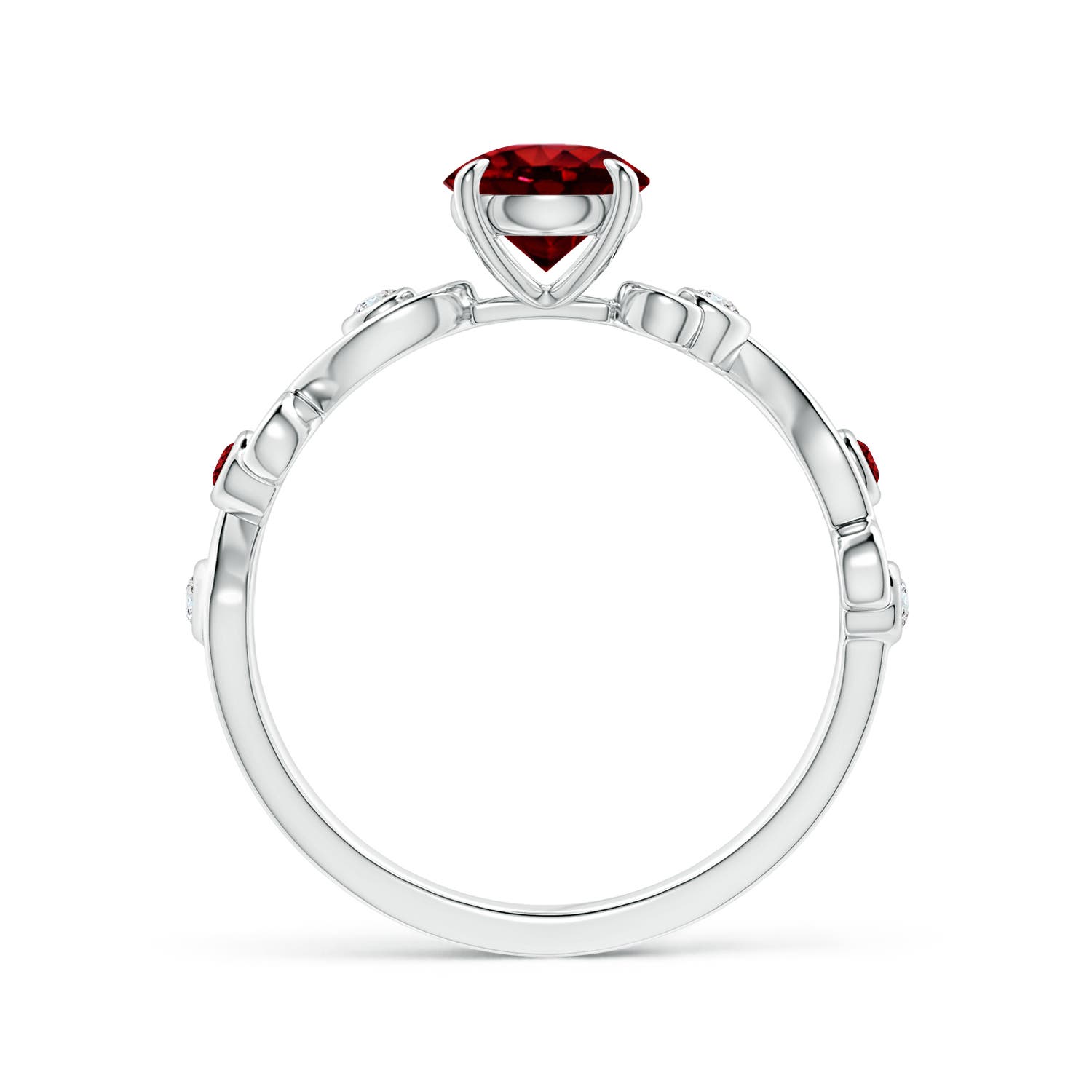 AAAA - Ruby / 1.15 CT / 14 KT White Gold