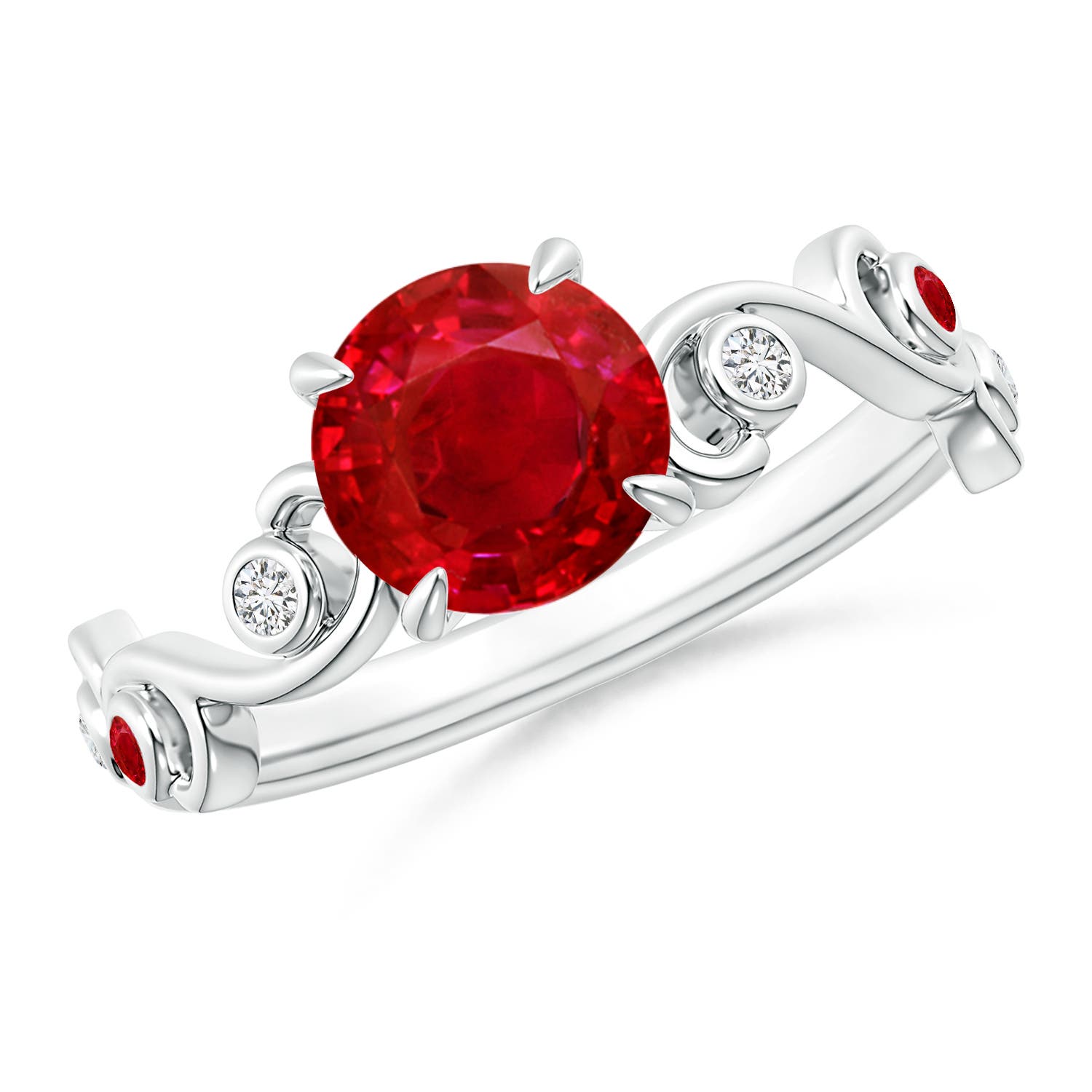 AAA - Ruby / 1.55 CT / 14 KT White Gold