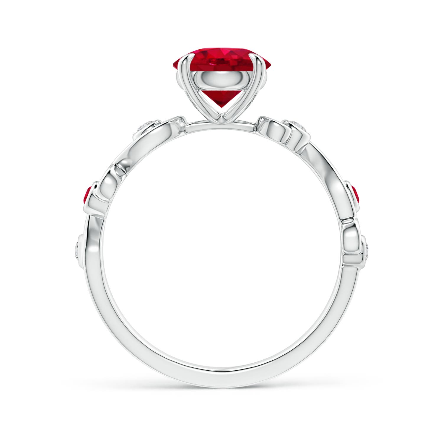 AAA - Ruby / 1.55 CT / 14 KT White Gold