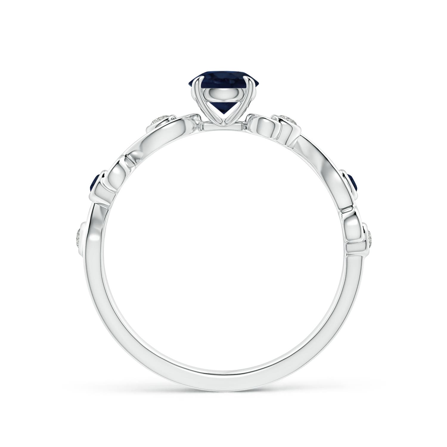 A - Blue Sapphire / 0.74 CT / 14 KT White Gold