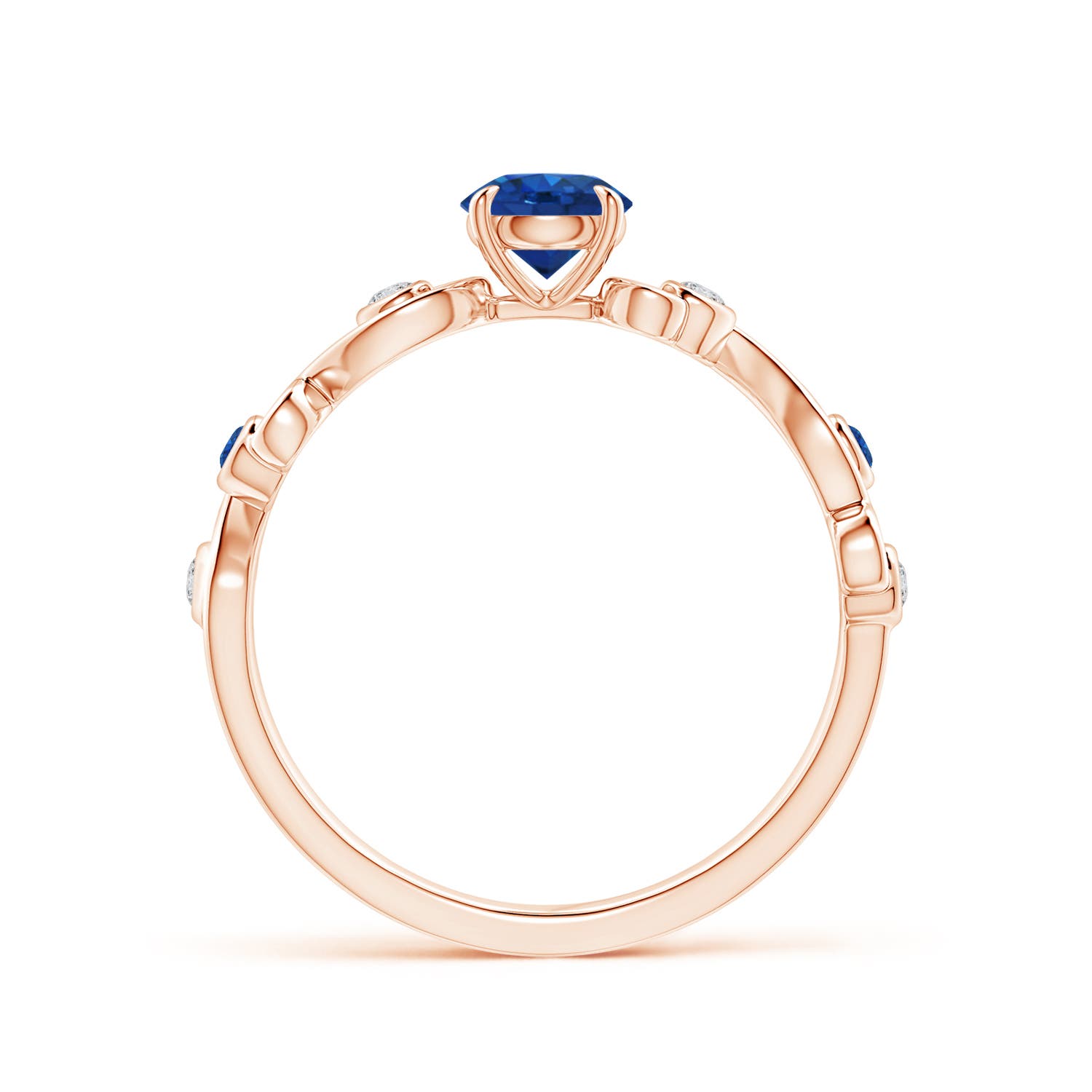 AAA - Blue Sapphire / 0.74 CT / 14 KT Rose Gold