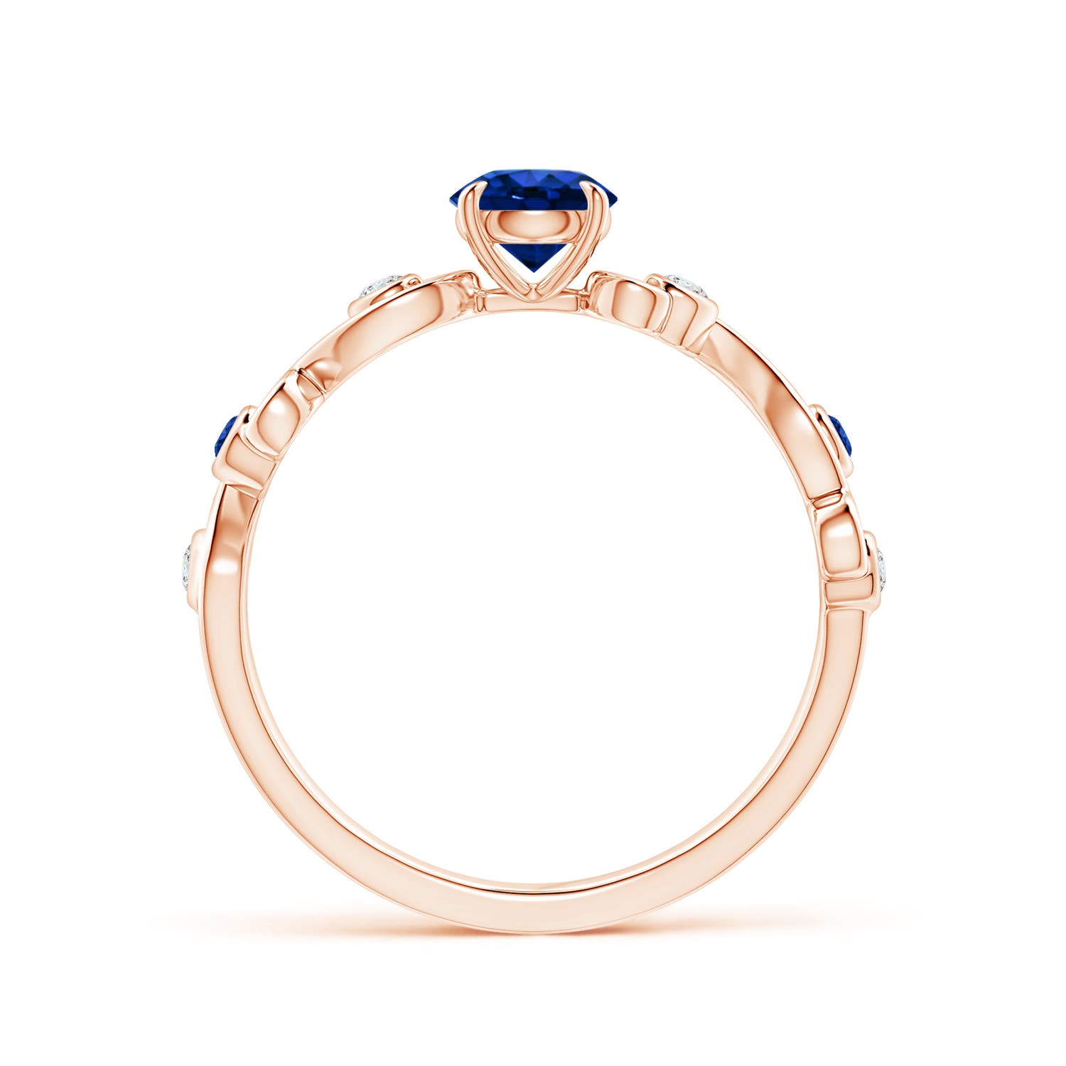 AAAA - Blue Sapphire / 0.74 CT / 14 KT Rose Gold