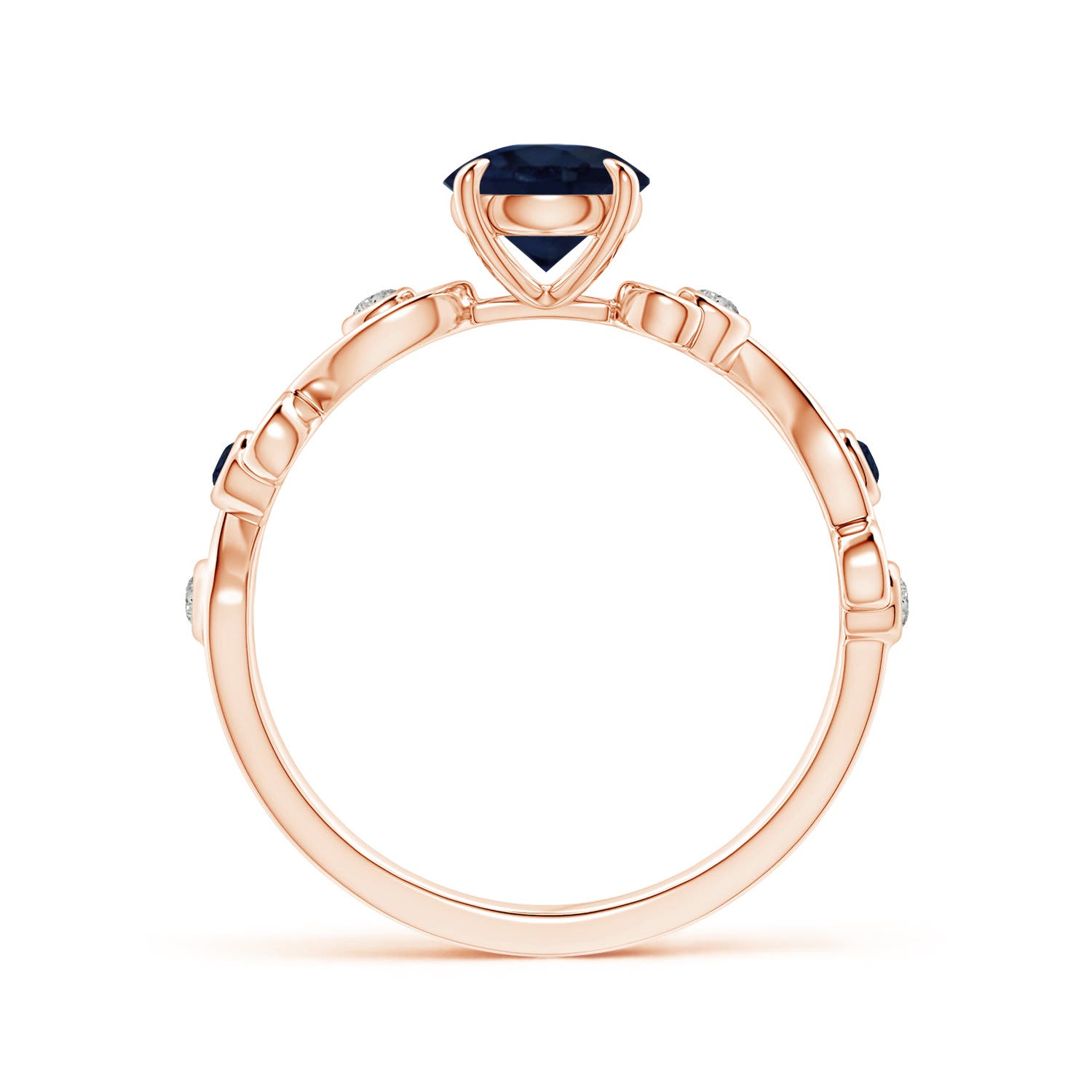 A - Blue Sapphire / 1.14 CT / 14 KT Rose Gold