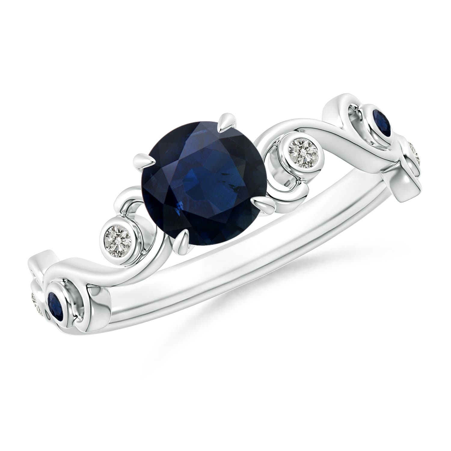 A - Blue Sapphire / 1.14 CT / 14 KT White Gold