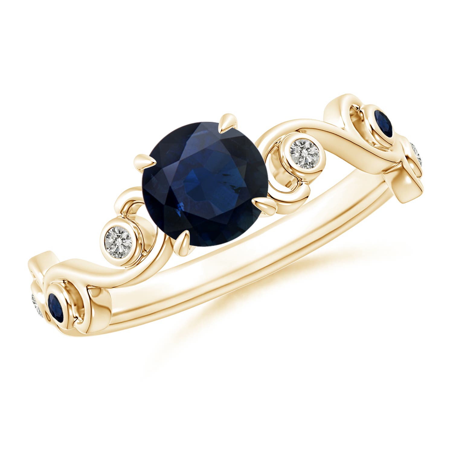 A - Blue Sapphire / 1.14 CT / 14 KT Yellow Gold