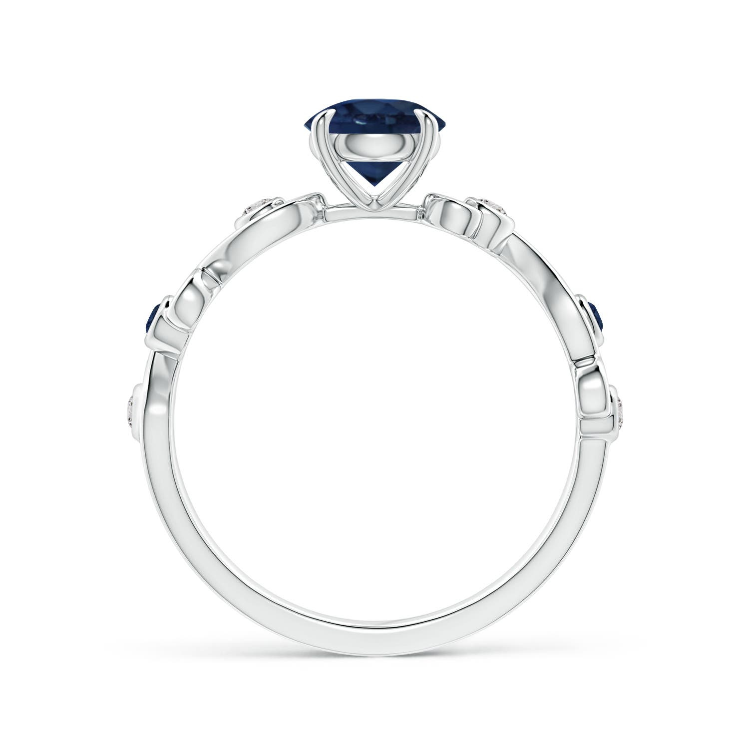 AA - Blue Sapphire / 1.14 CT / 14 KT White Gold