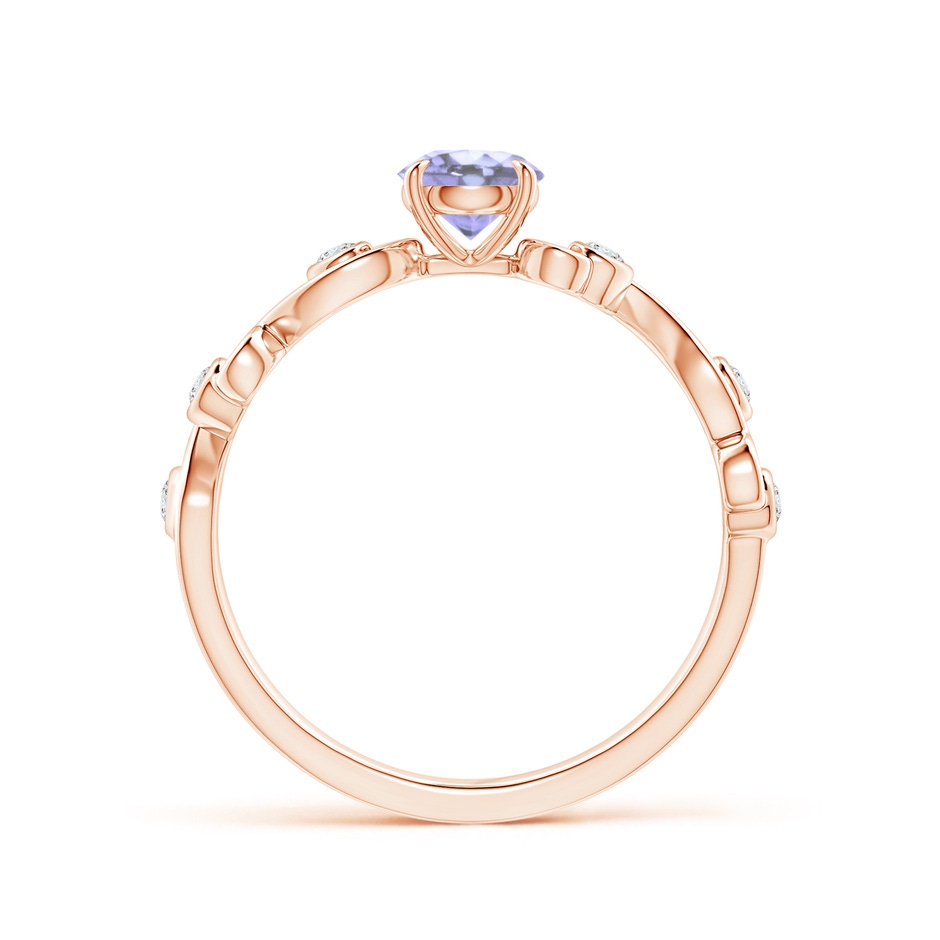 5mm A Tanzanite and Diamond Ivy Scroll Ring in 9K Rose Gold product image