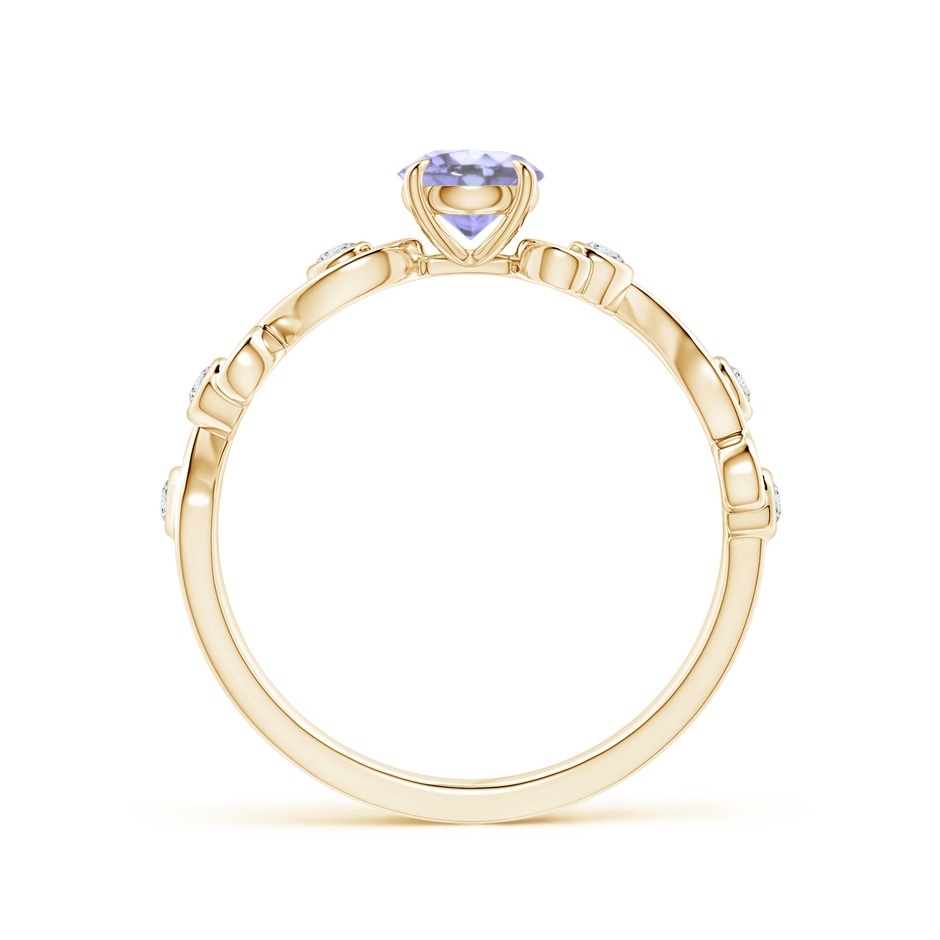 5mm A Tanzanite and Diamond Ivy Scroll Ring in Yellow Gold side-1