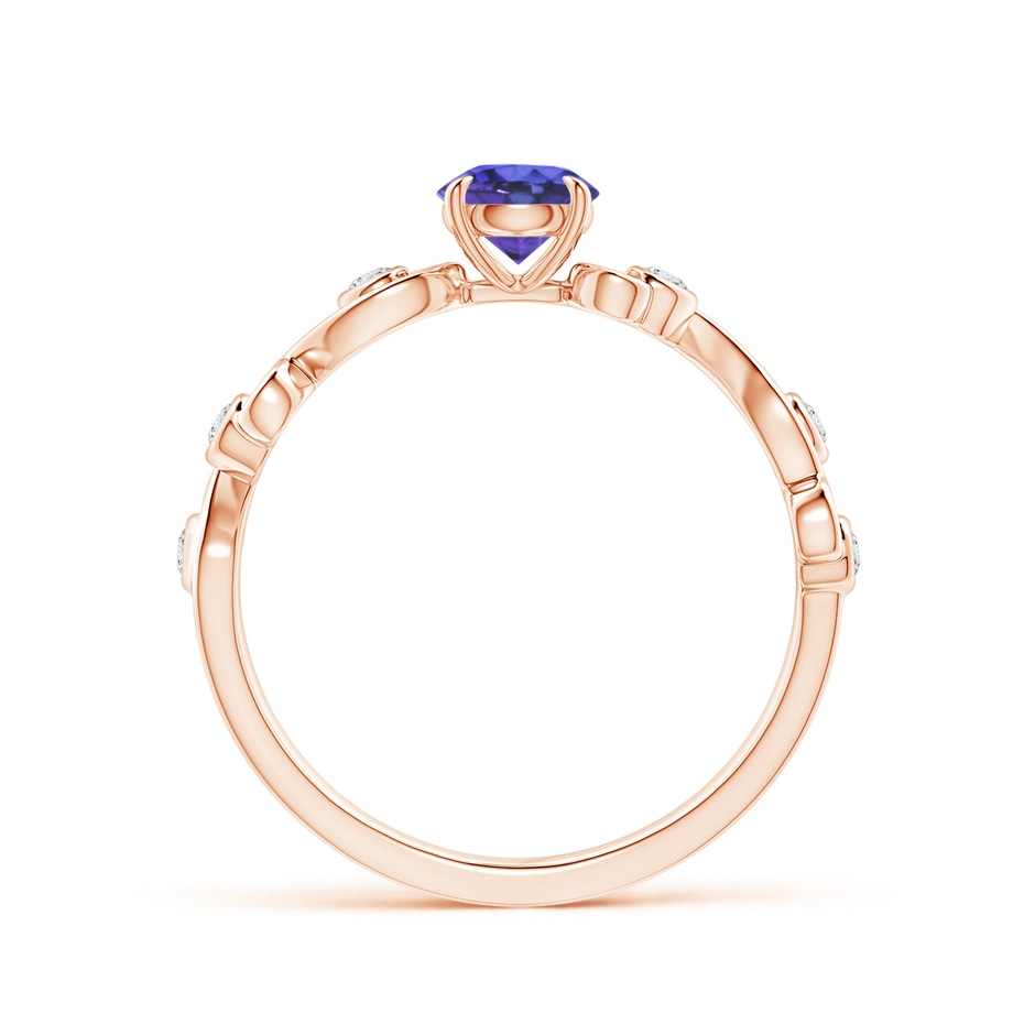 5mm AAA Tanzanite and Diamond Ivy Scroll Ring in Rose Gold side-1