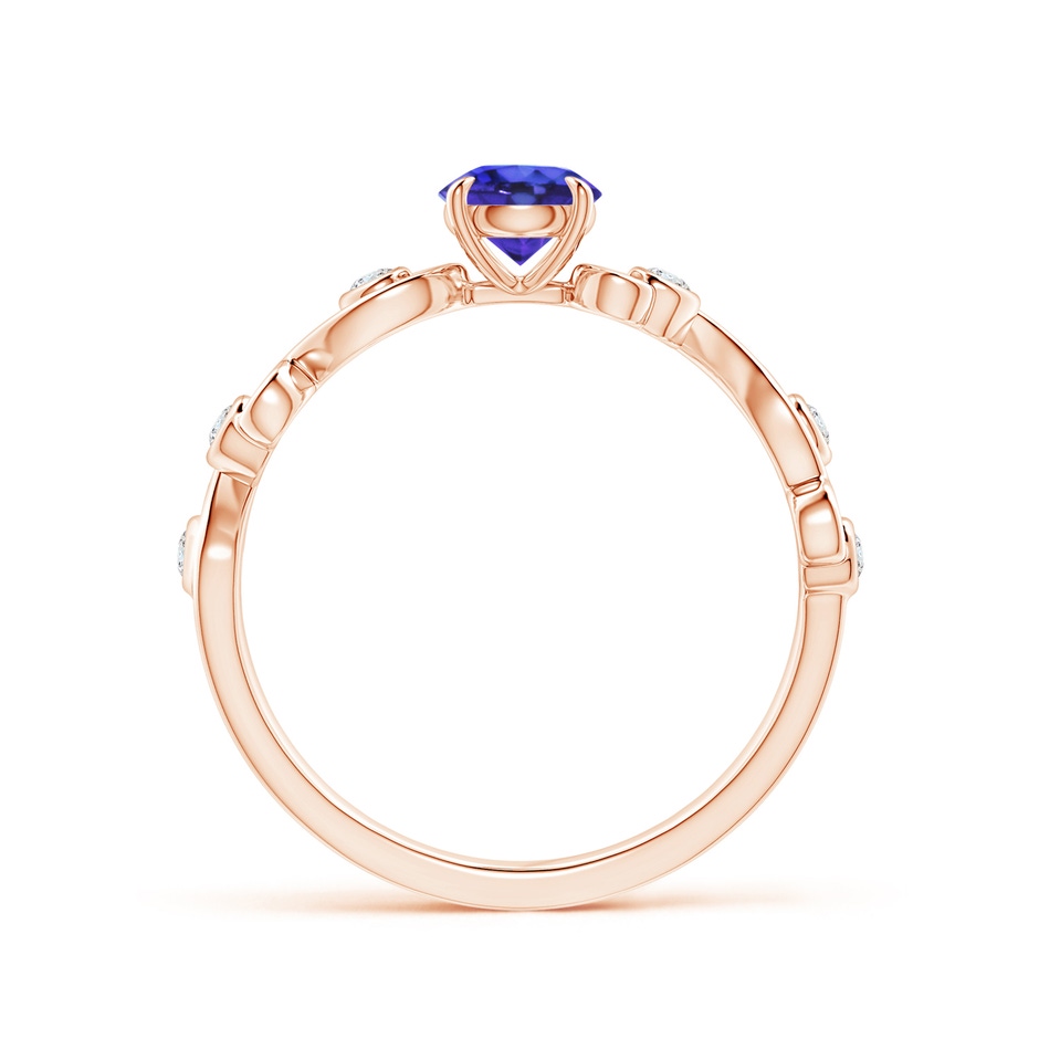 5mm AAAA Tanzanite and Diamond Ivy Scroll Ring in 9K Rose Gold product image