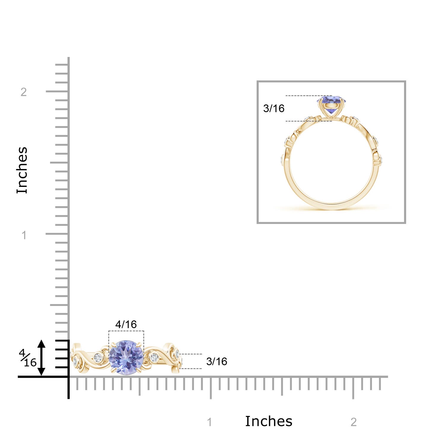 A - Tanzanite / 1.03 CT / 14 KT Yellow Gold