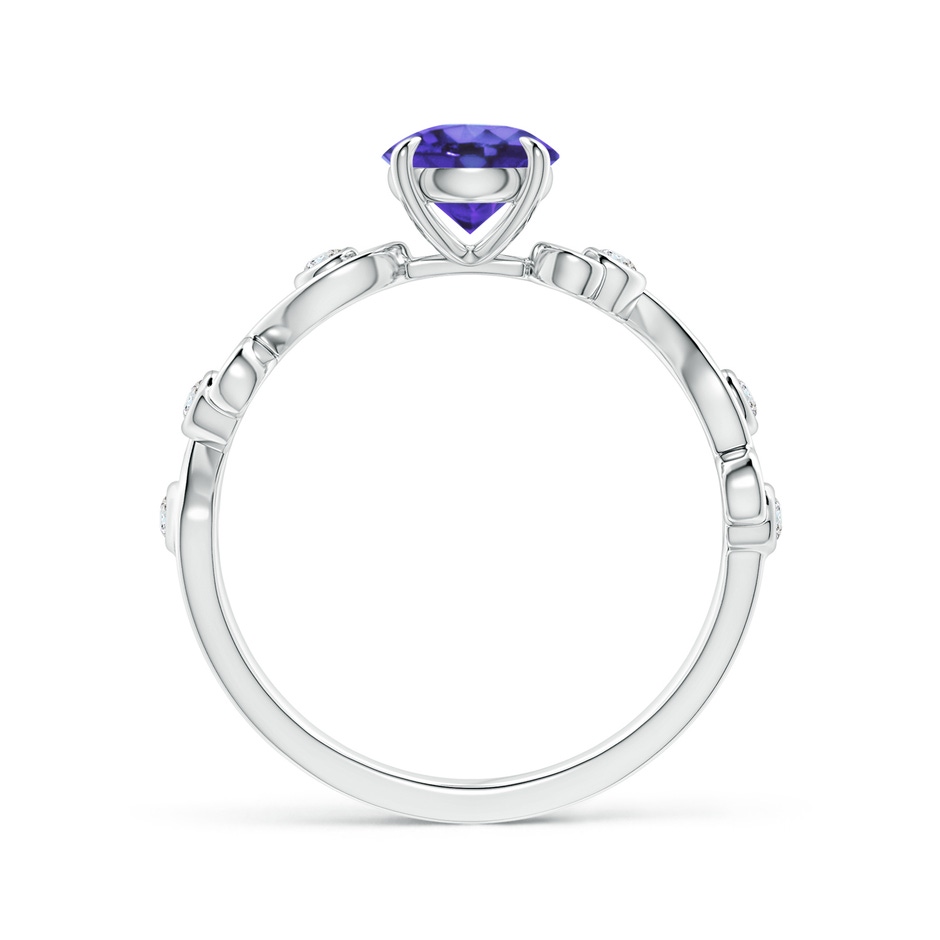 6mm AA Tanzanite and Diamond Ivy Scroll Ring in White Gold side-1