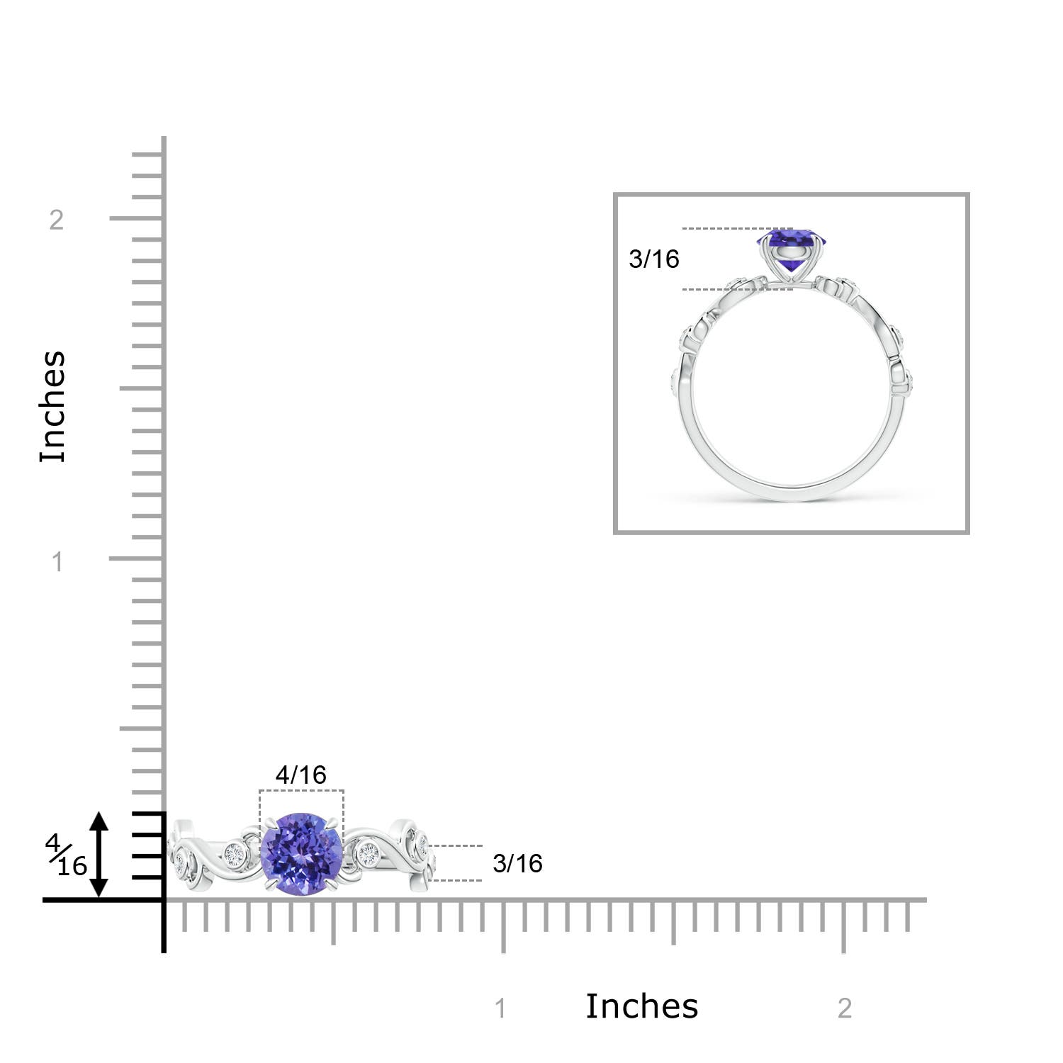 AA - Tanzanite / 1.03 CT / 14 KT White Gold