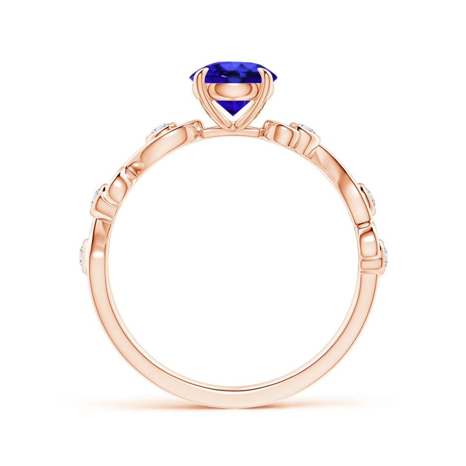 6mm AAA Tanzanite and Diamond Ivy Scroll Ring in Rose Gold side-1