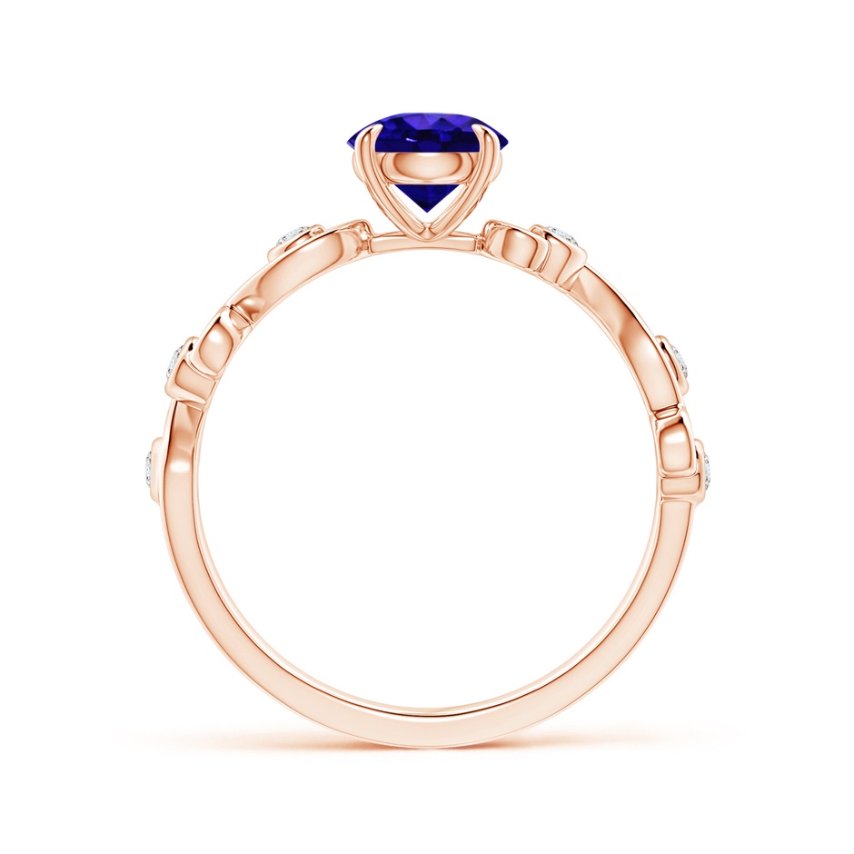 6mm AAAA Tanzanite and Diamond Ivy Scroll Ring in Rose Gold side-1